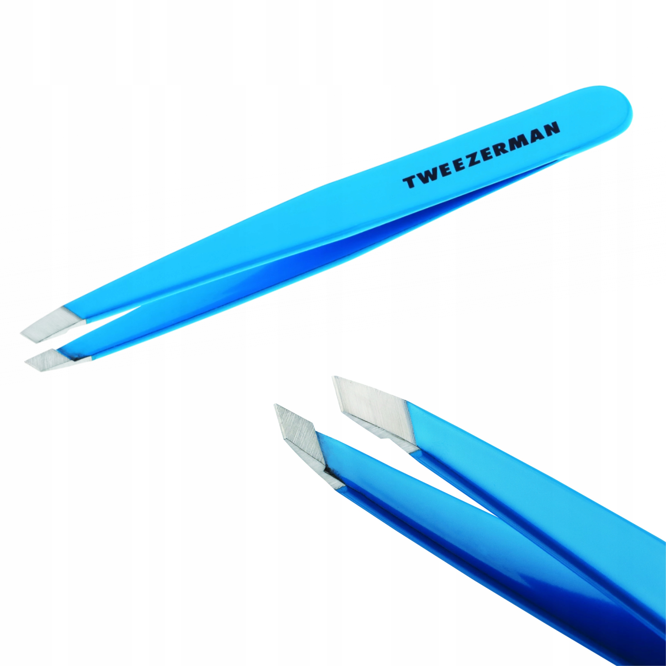 Pęseta do brwi rzęs precyzyjna do regulacji Tweezerman Slant Blue Jewel
