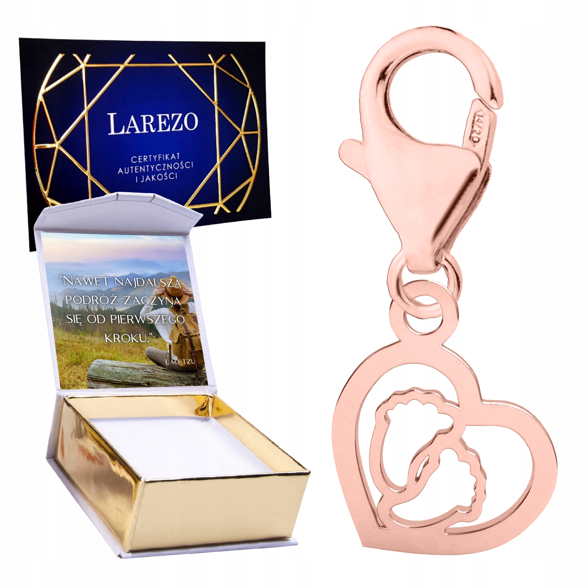 Pozlacený Přívěsek 18K Závěsné srdce Srdíčko s dětskými nožičkami Potisk