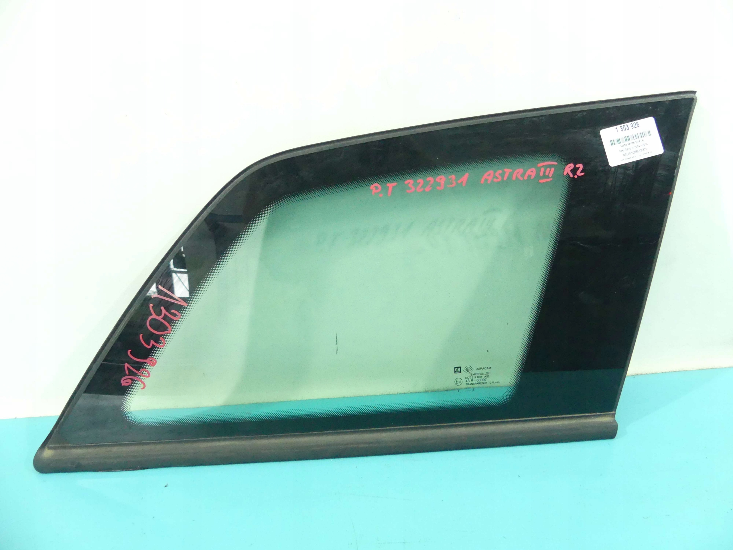 SZYBA KAROSERYJNA TYŁ PRAWA OPEL ASTRA III H KOMBI