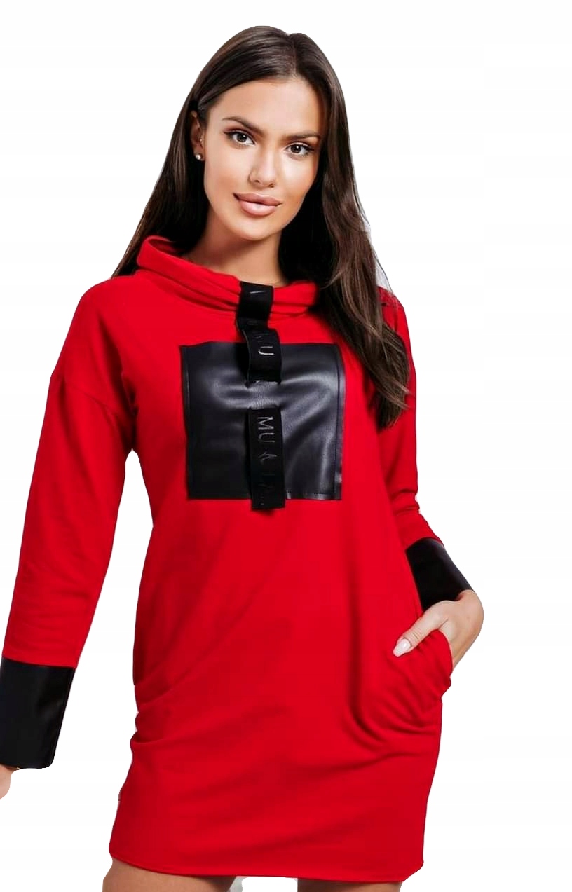 La..mu tunika šaty calliss bavlněná s eco červenou M/L