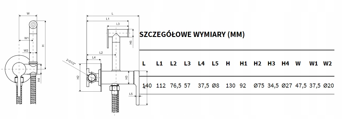 Excellent SERIA PI bateria bidetowa bidetta chrom Kod producenta AREX.1204CR