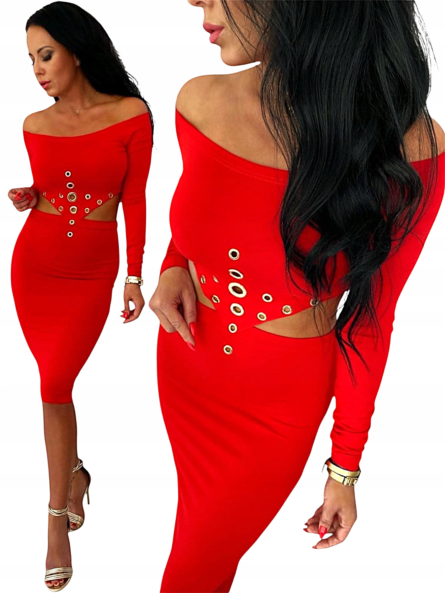 Šaty tužkové elegantní španělské šaty s sexy odhalenými rameny, velikost M 38