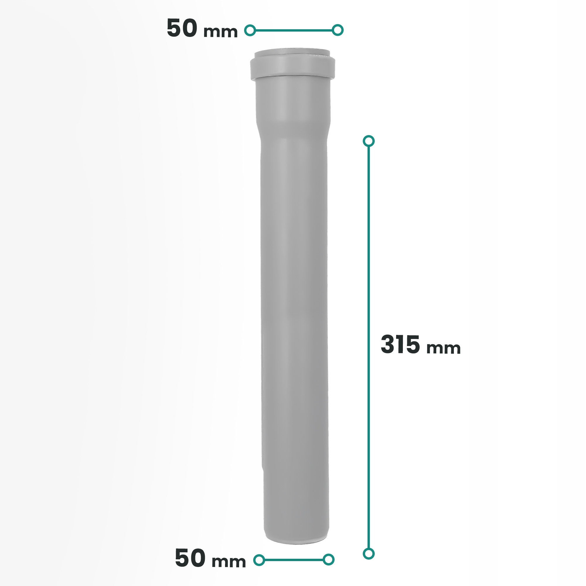 RURA KANALIZACYJNA 50x315 MM PCV PP ODPŁYWOWA WODY WEWNĘTRZNA KANALIZACJA Średnica 50 mm