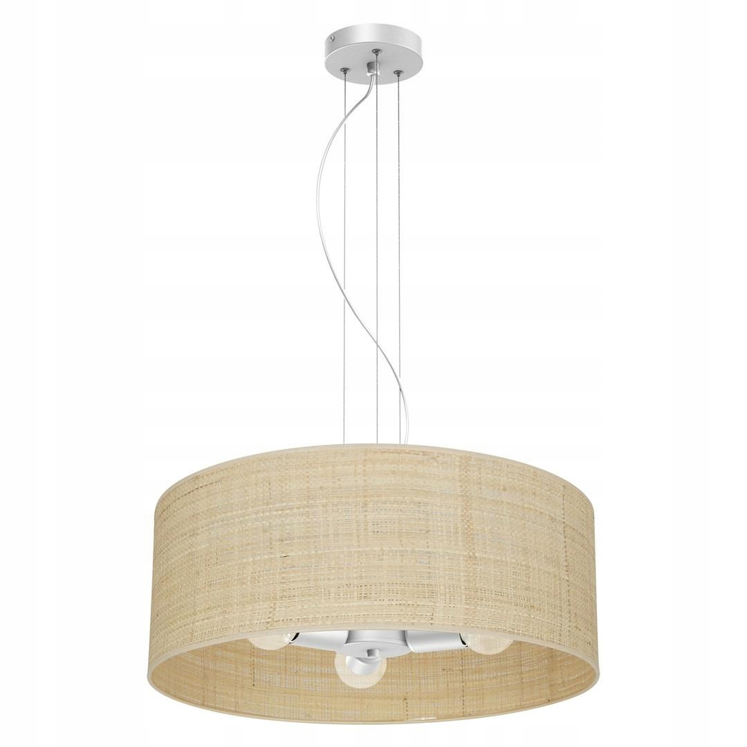 Závěsná lampa Marshall Bílý Ratan Abažur 3xE27 50x100cm Stropní Svítidlo Dům