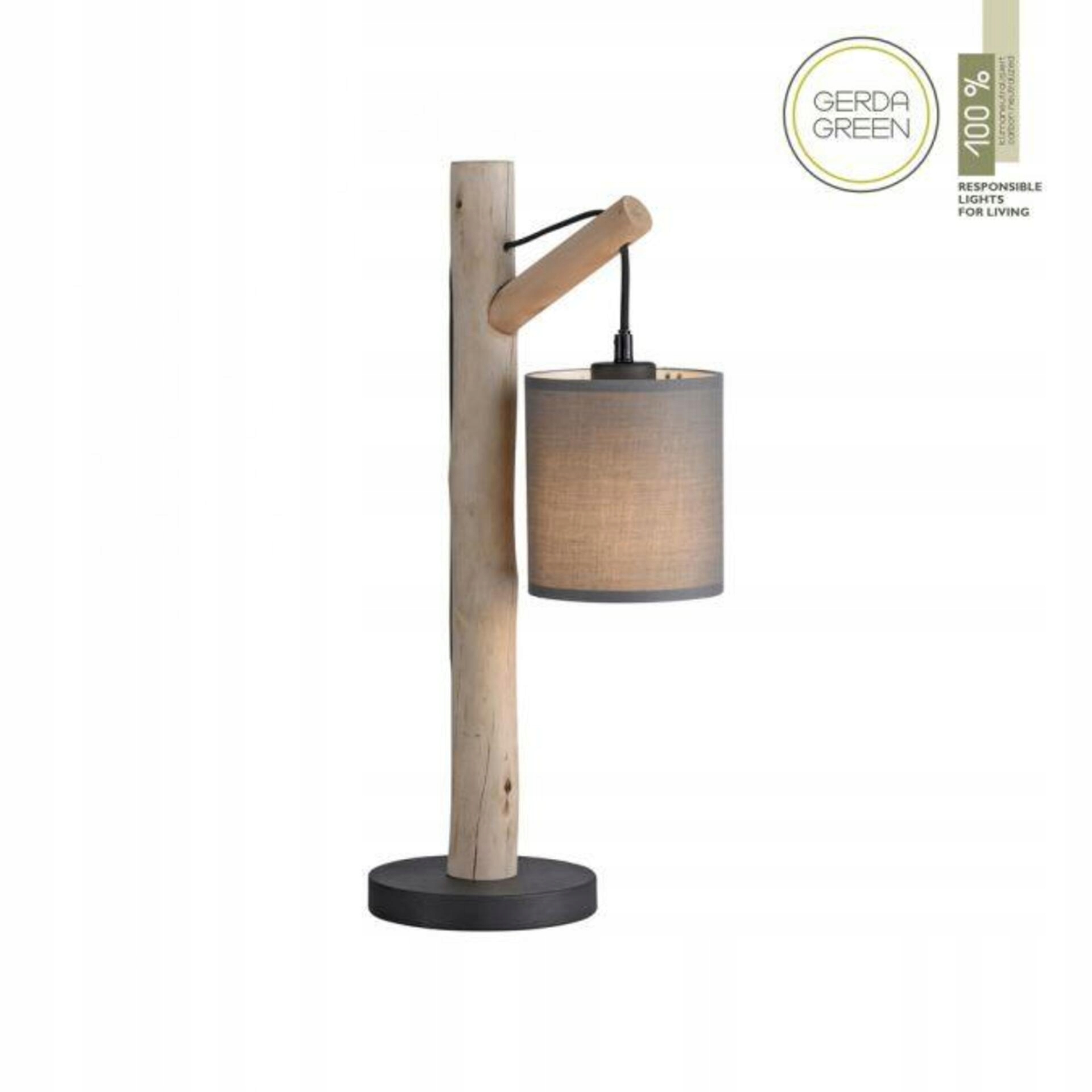 Stolová lampa Just Light LD 15784-29, drevo, taupe tienidlo, E27, eco