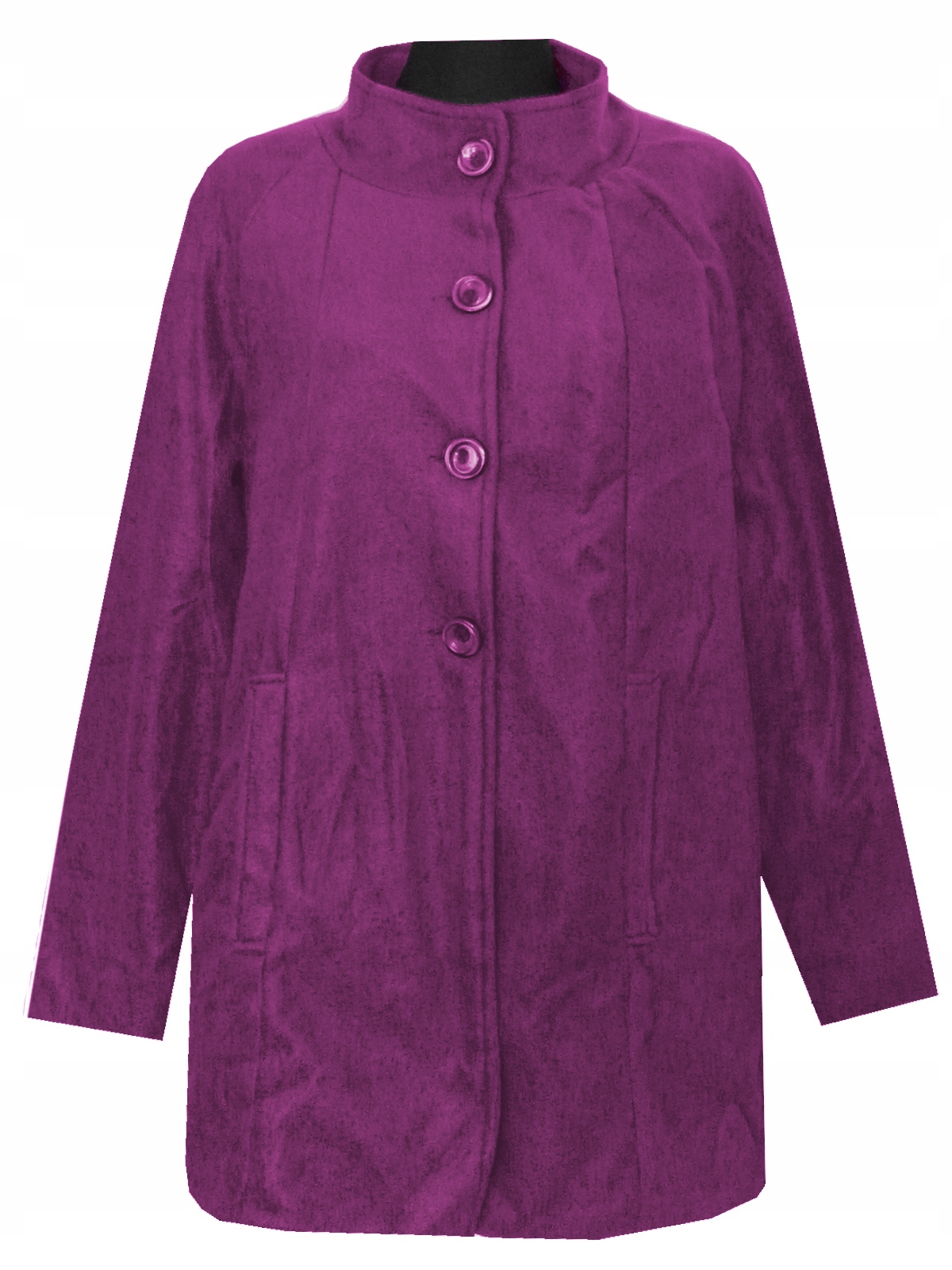 KURTKA DAMSKA POLAR POLAROWA PŁASZCZ FIOLET 52/54