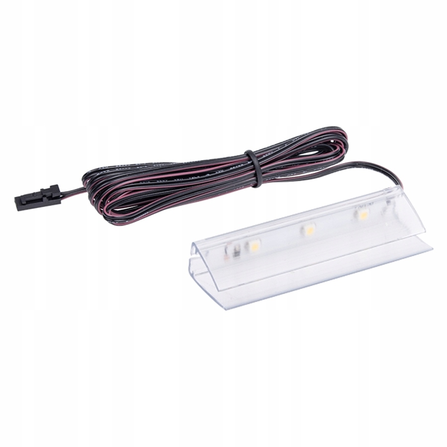 Klips LED PVC Podświetlenie do Szklanych Półek Szyb Witryn Niebieski