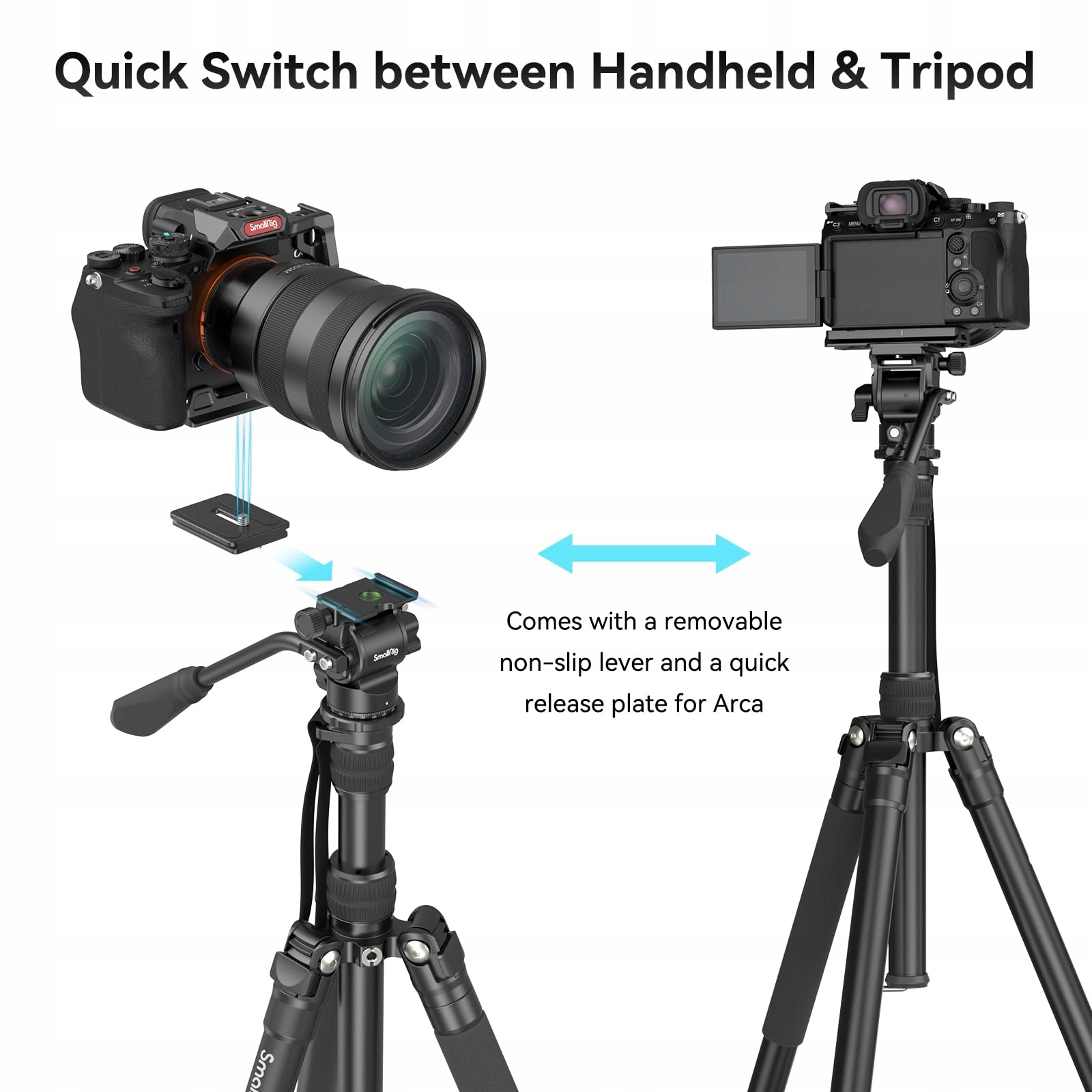 SMALLRIG Statyw Wideo 71" z Głowicą Fluidową, Maks Obciążenie 15 kg — miniatura 5