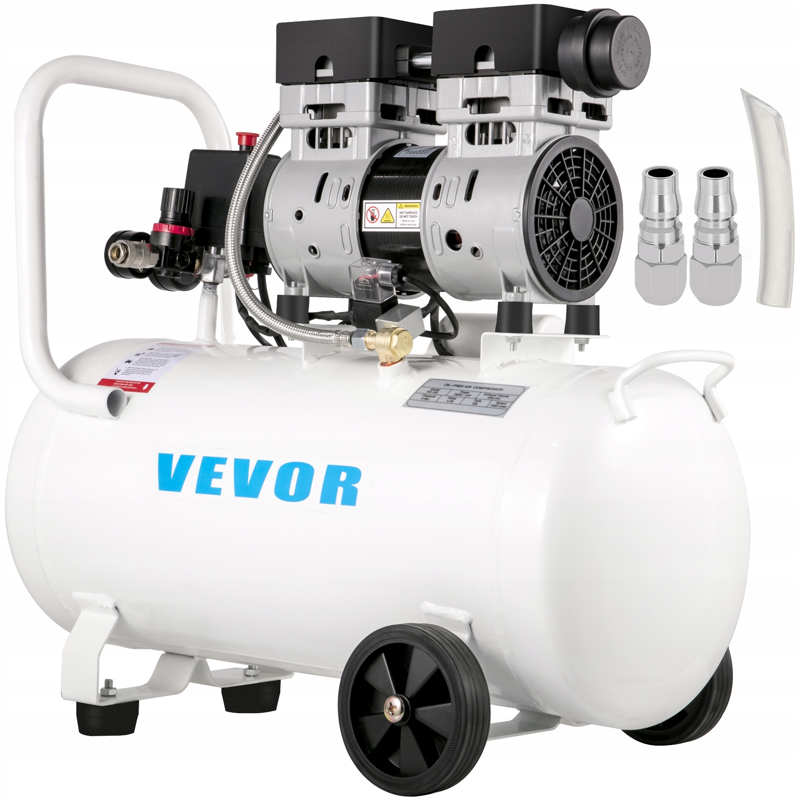 Vevorový Kompresor Vzduchu 11 Galónov 750 W Tichý Bezolejový Medený Motor