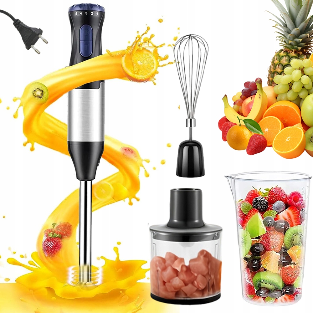 Ruční Mixér 1000 W Turbo, 5 Rychlostí Pro Smoothies A Shake, Vysoká Kvalita