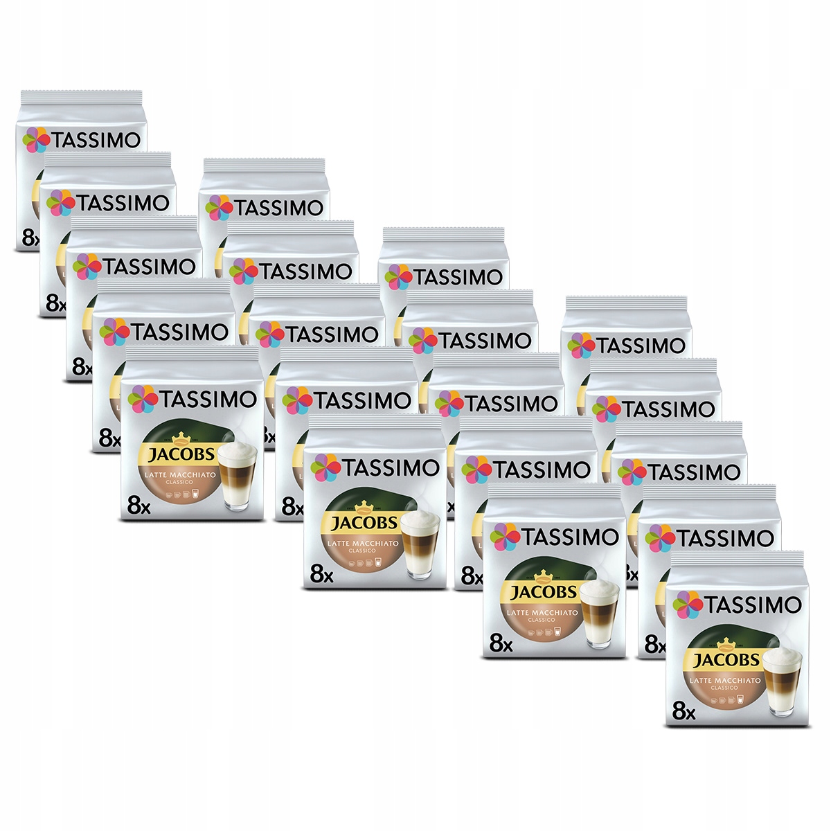 Tassimo Jacobs Latte Macchiato Classico, zestaw 20 opakowań [160 kaw]