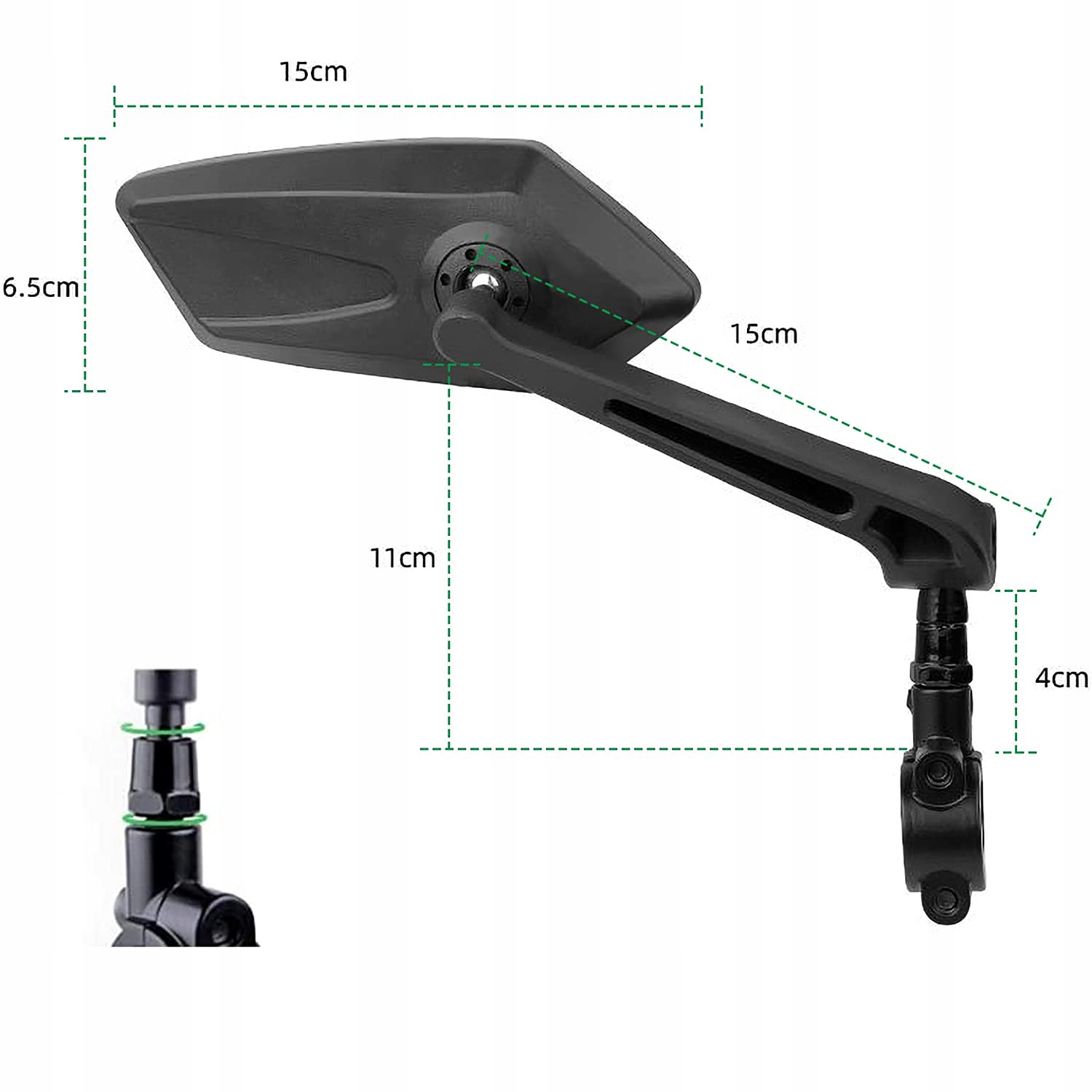 2 SZT. LUSTERKO ROWEROWE, REGULOWANE 360°, DO KIEROWNICY ROWERU 20-24 MM Stan opakowania oryginalne
