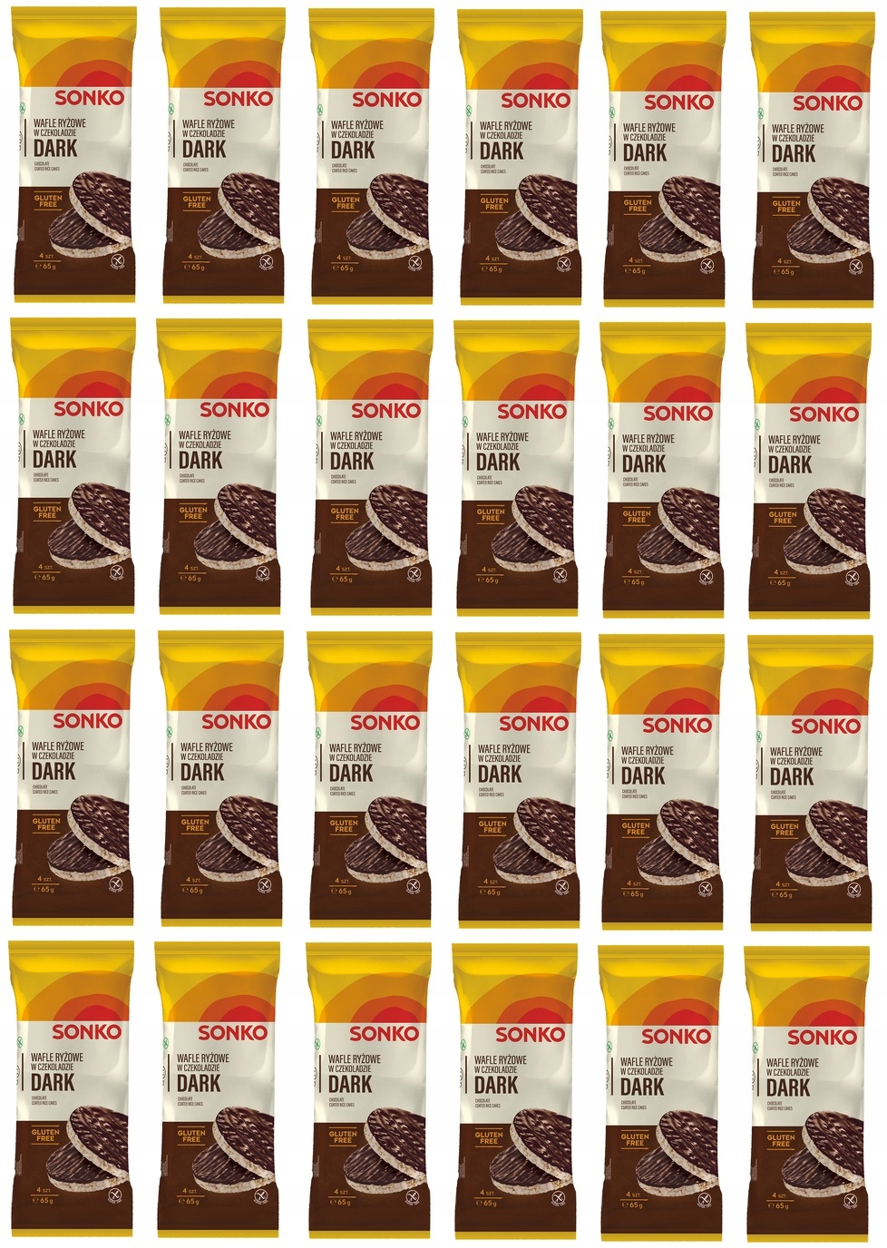 Levně 28 x 65 g Sonko Tmavé rýžové oplatky v čokoládě bez lepku Karton