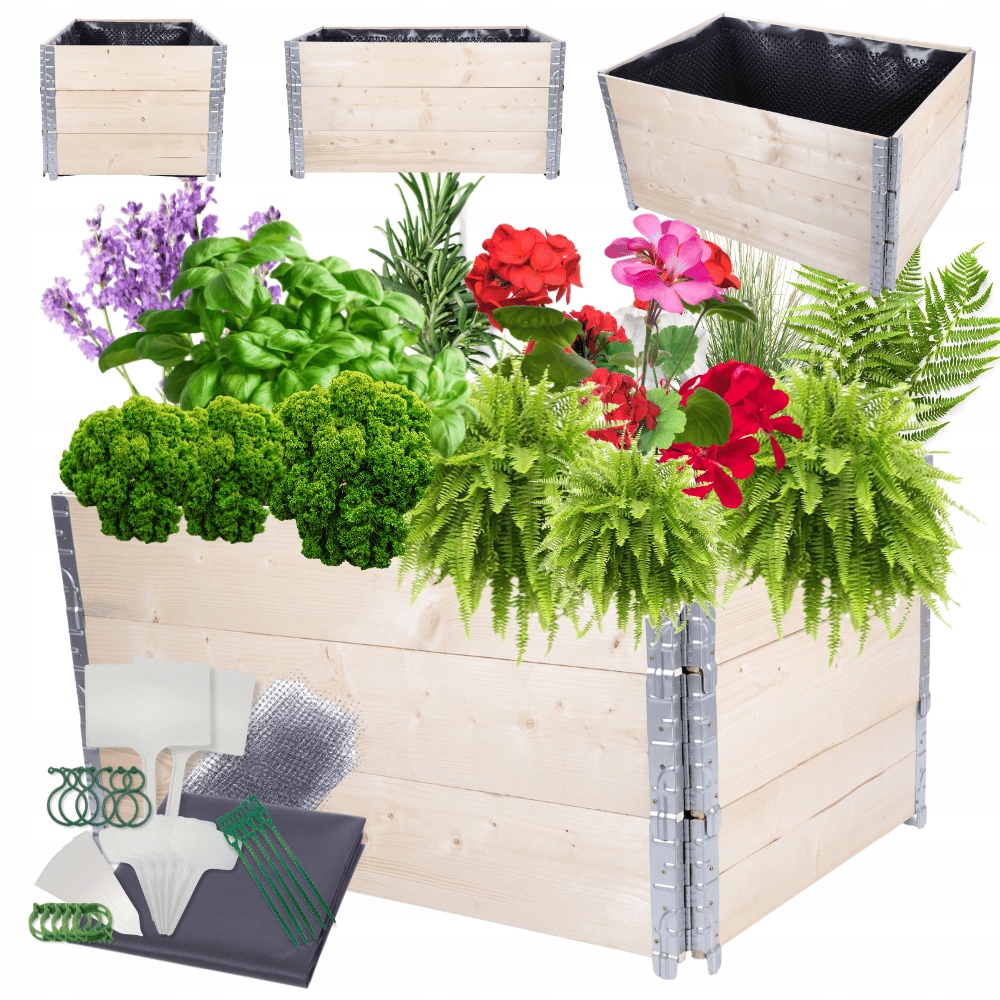 Vyvýšený kaskádový nastaviteľný záhon 60x120x80 impregnácia Fólia Kubelky