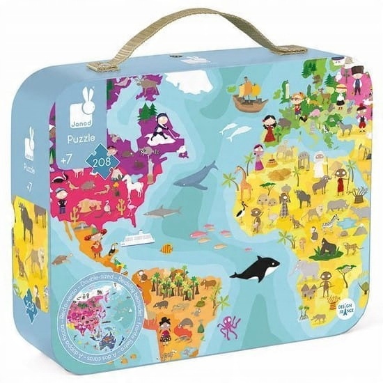 

Puzzle W Walizce Dwustronne Błękitna Planeta Janod
