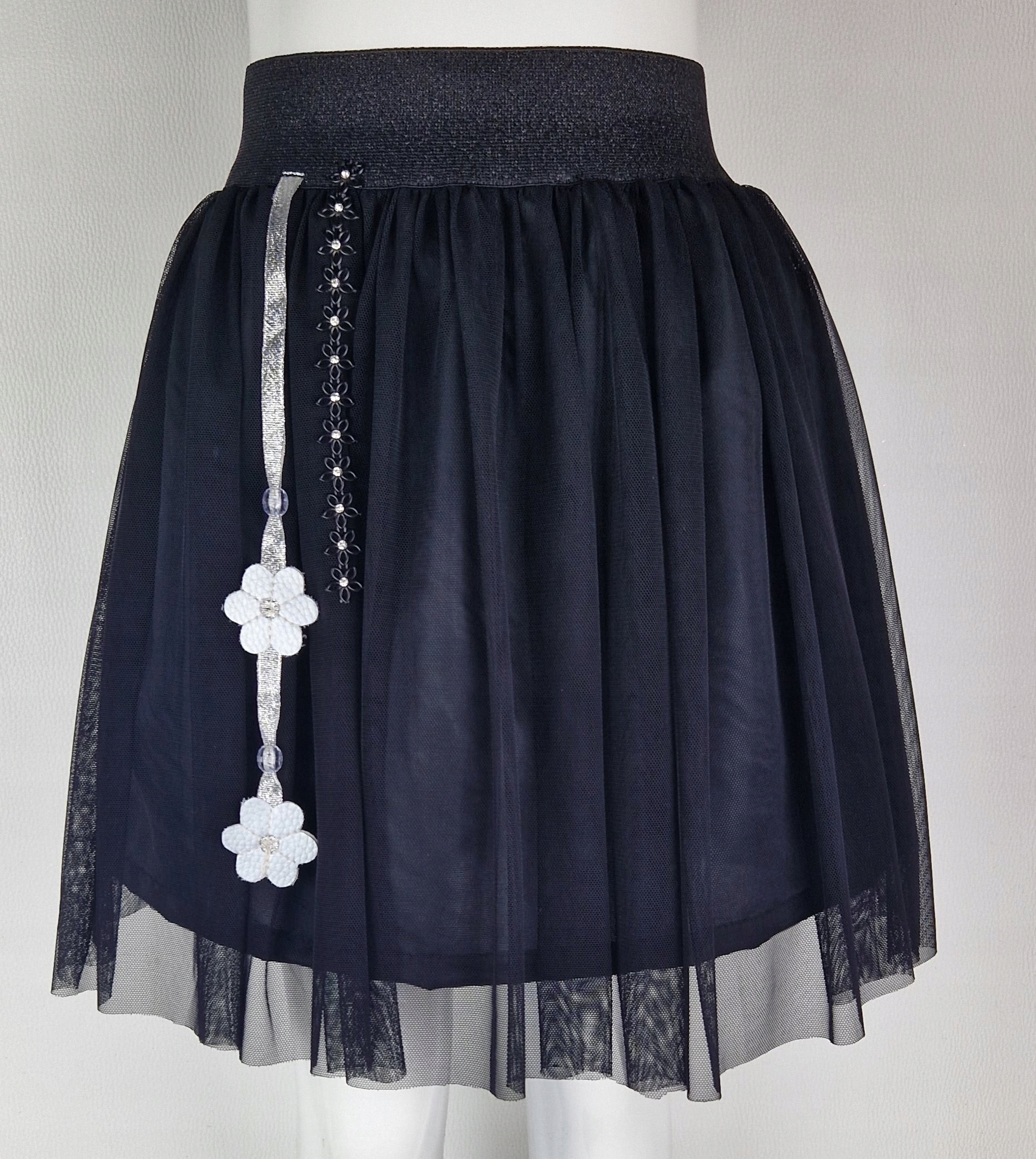 Spódnica szyfonowa czarna R. 86-98 dł. 27cm S Marka Inna marka