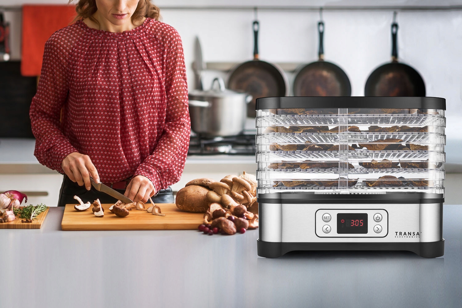 Suszarka spożywcza do GRZYBÓW WARZYW OWOCÓW MIĘSA INOX TERMOOBIEG 400W Liczba sit 5