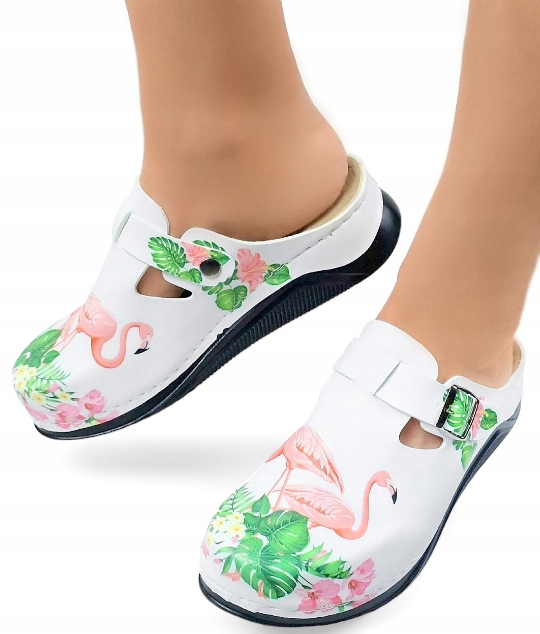 Zakryté klapky Plameňáci Dámské Nazouváky Nazouvací Klasické s přezkou *37*