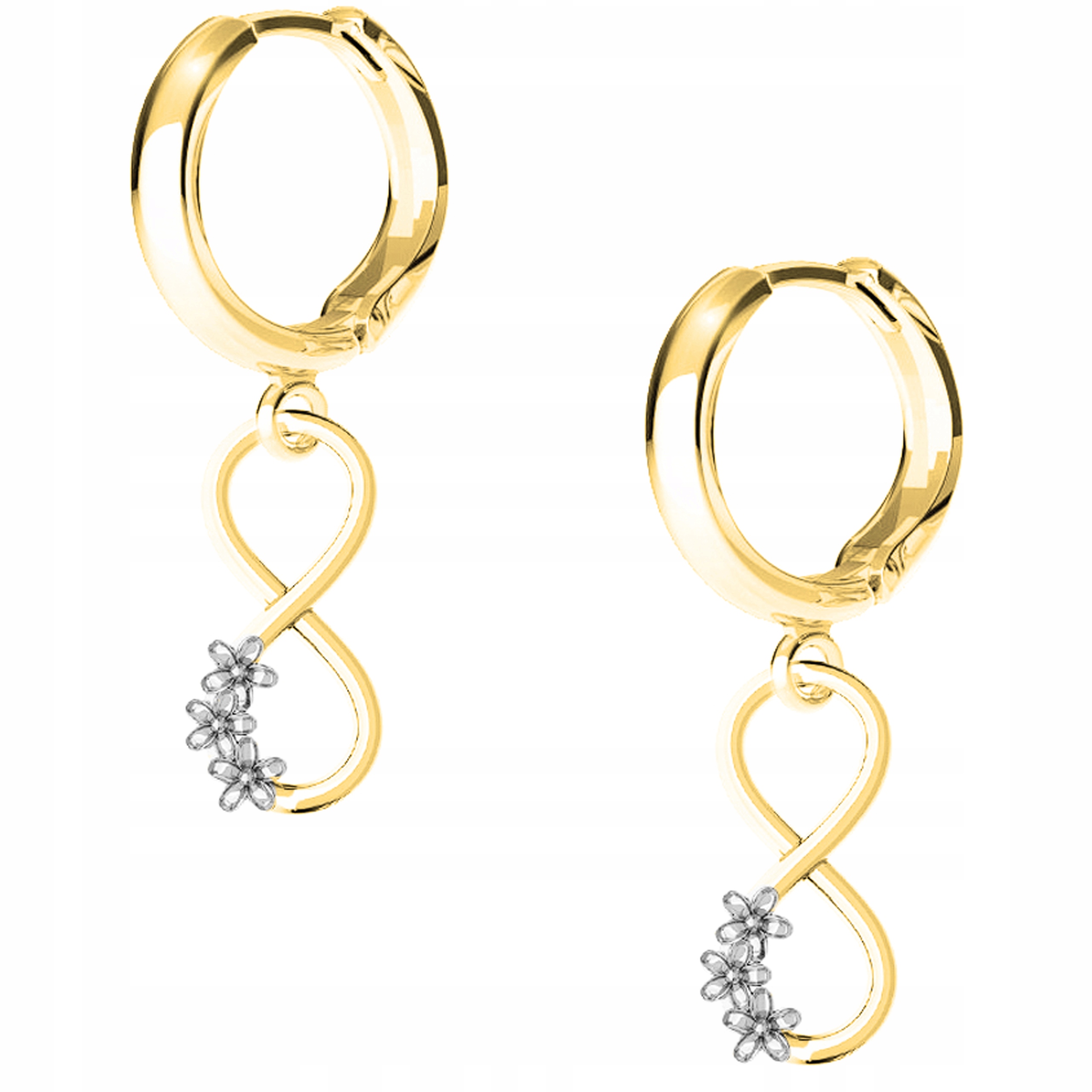 Náušnice zlaté Infinity Květ 925