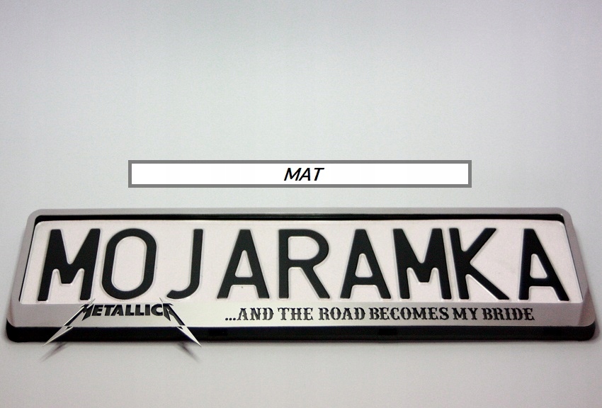 Ramka NAPIS tablicy rejestracyjnej na tablicę pod rejestrację do tablic rej Producent inny