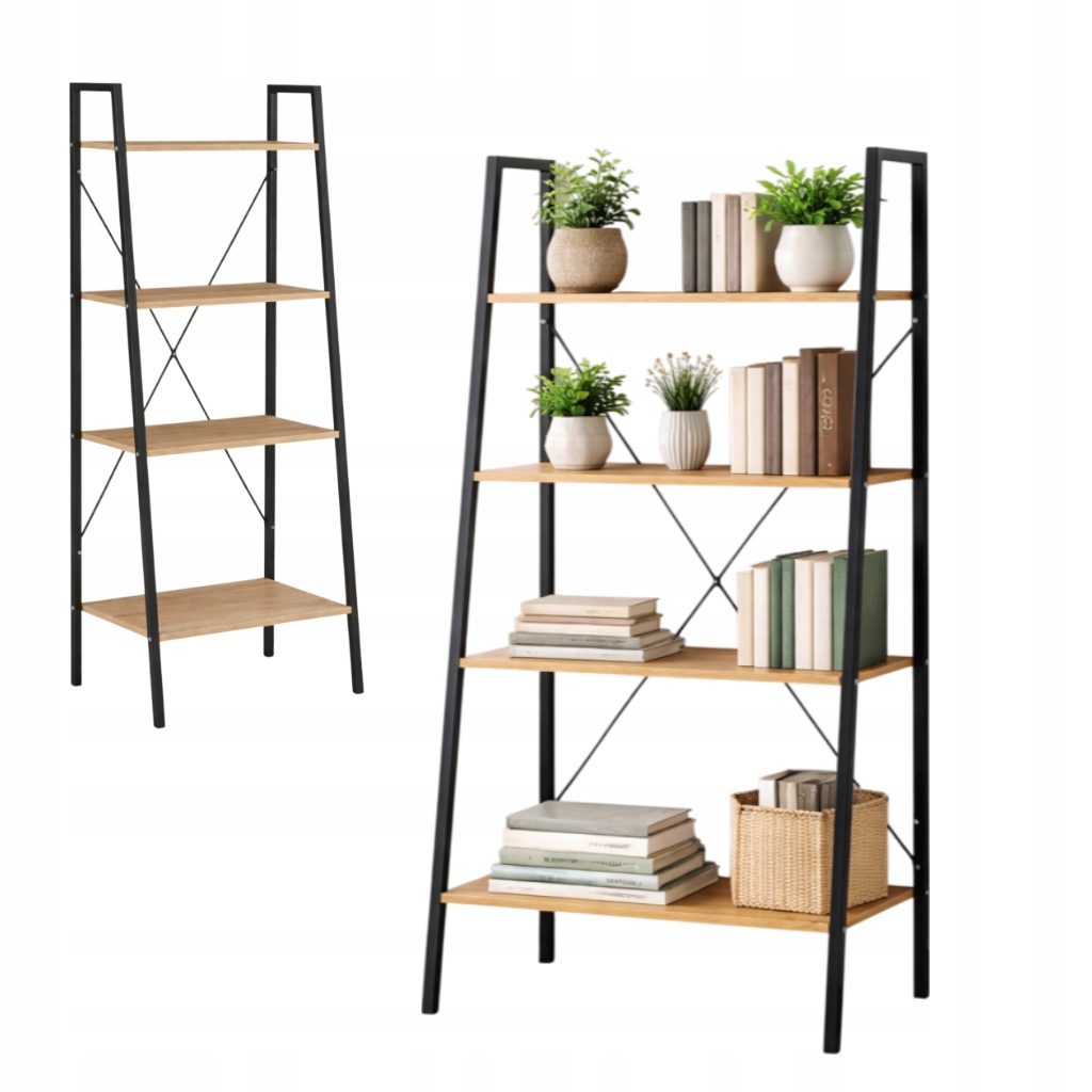 Regál Ecarla 60 x 147 x 35 cm odstíny hnědé, stojící police na knihy