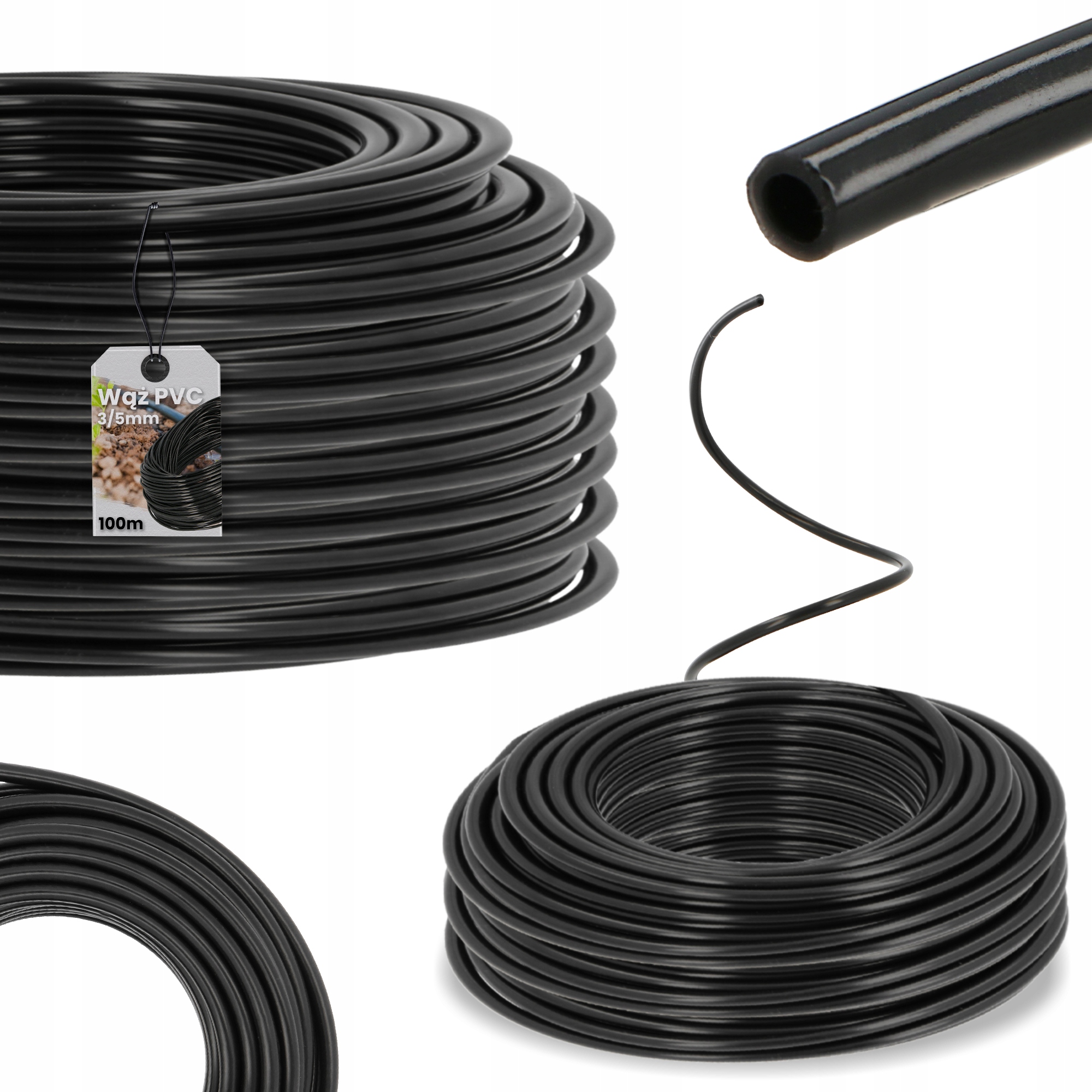 

Wąż Pvc Ogrodowy Systemu Nawadniania 3/5 mm 100 m