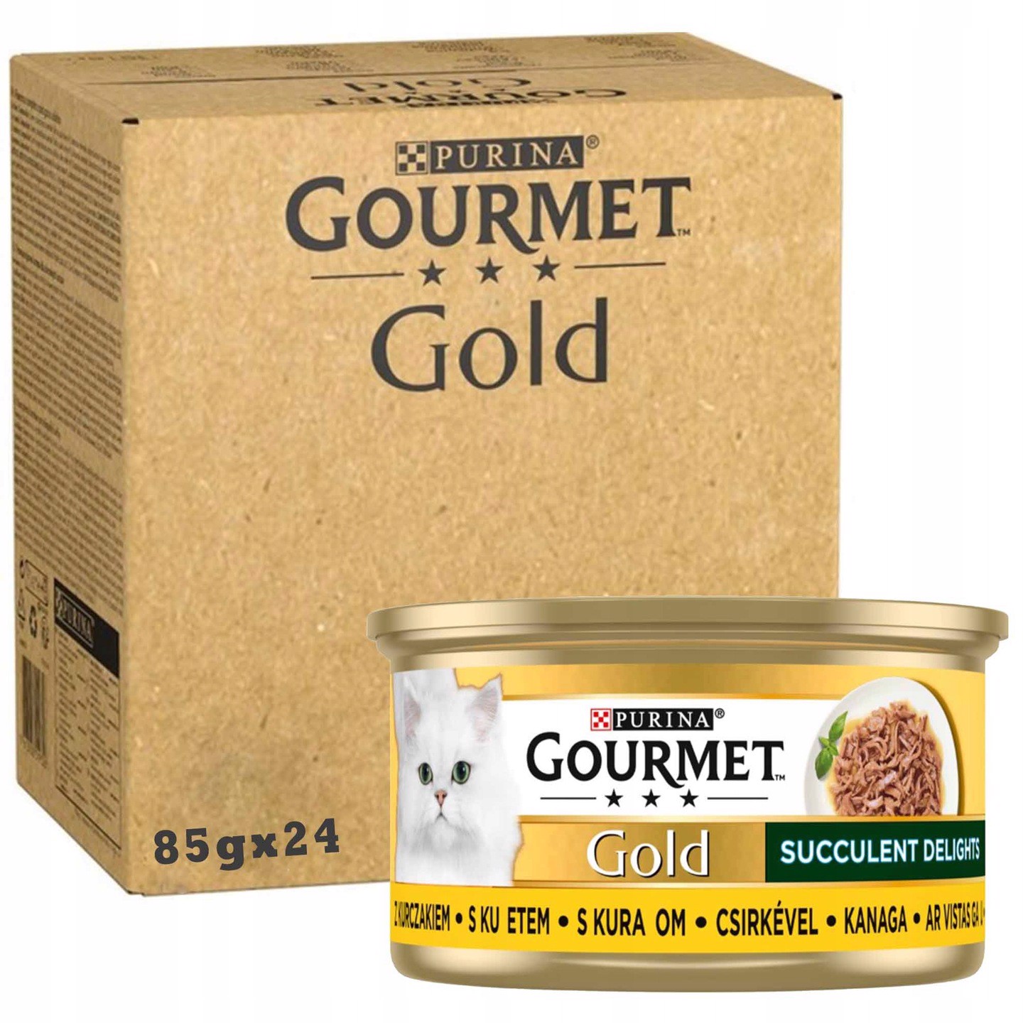 Levně Gourmet Gold Krmivo pro kočky kousky v chutné omáčce s kuřecím masem 85 g