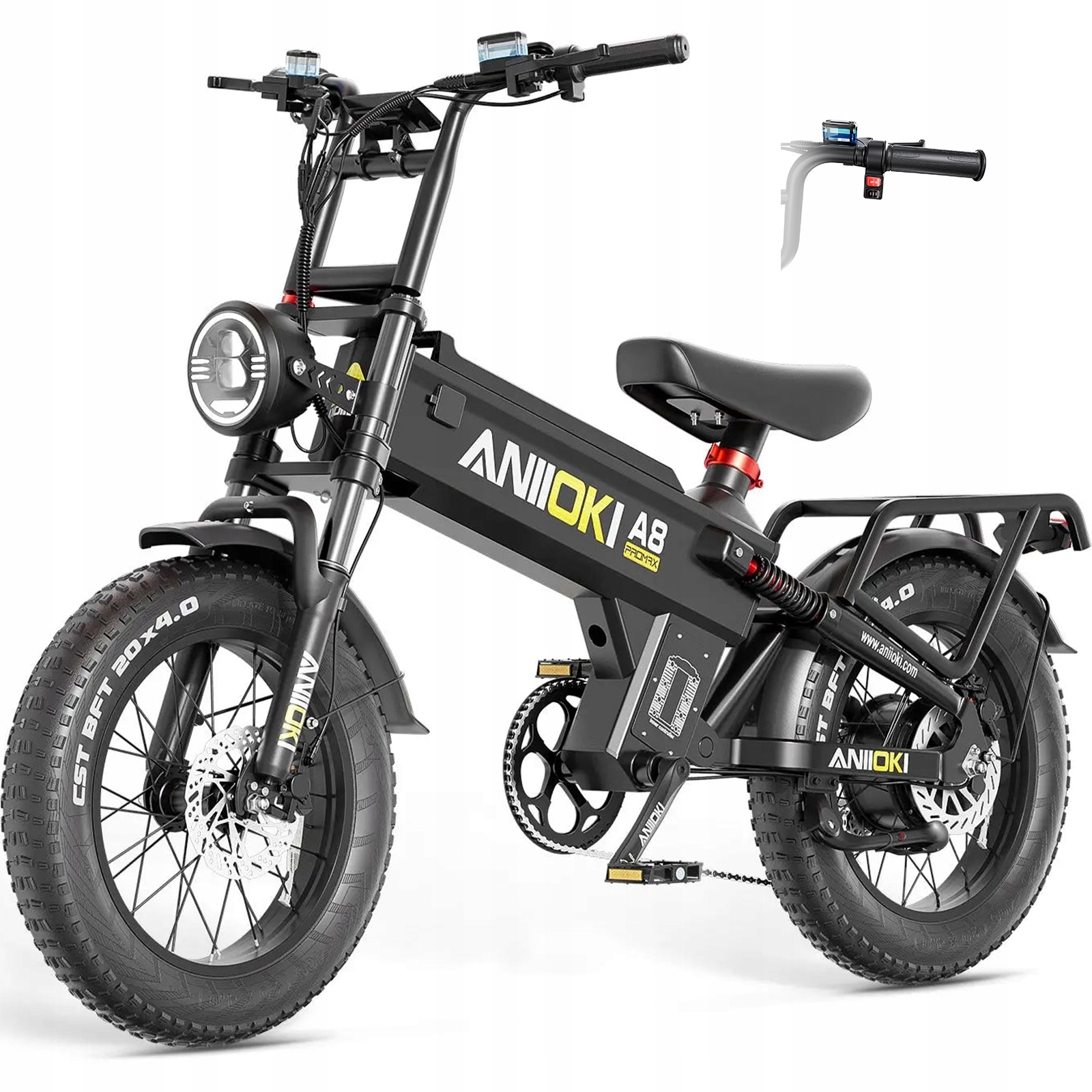 Elektrické vozidlo Aniioki A8 Pro Max 53 km/h 52V 70Ah 1800W 320 Km Mtb 20''