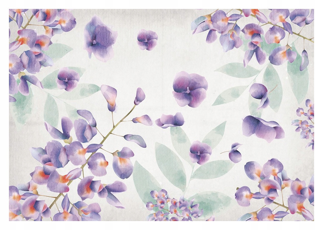 Fototapeta Glycynia vinylové akvarely 254x184 jarné kvety do obývačky lepidlo