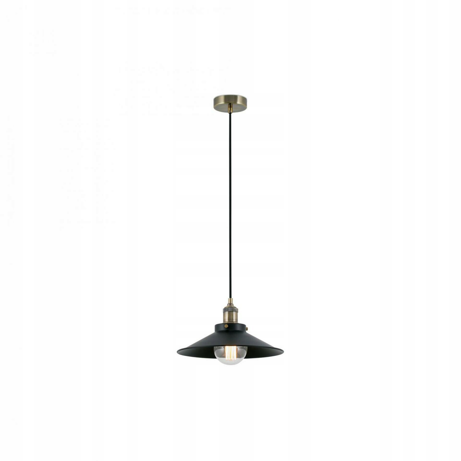 Závesné svietidlo Faro Marlin čierna/starozlatá, E27, industriálny design