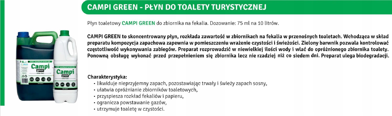 ZESTAW PŁYNÓW DO TOALET TURYSTYCZNYCH CAMPI BLUE RED GREEN 3x 2L Marka Aleco