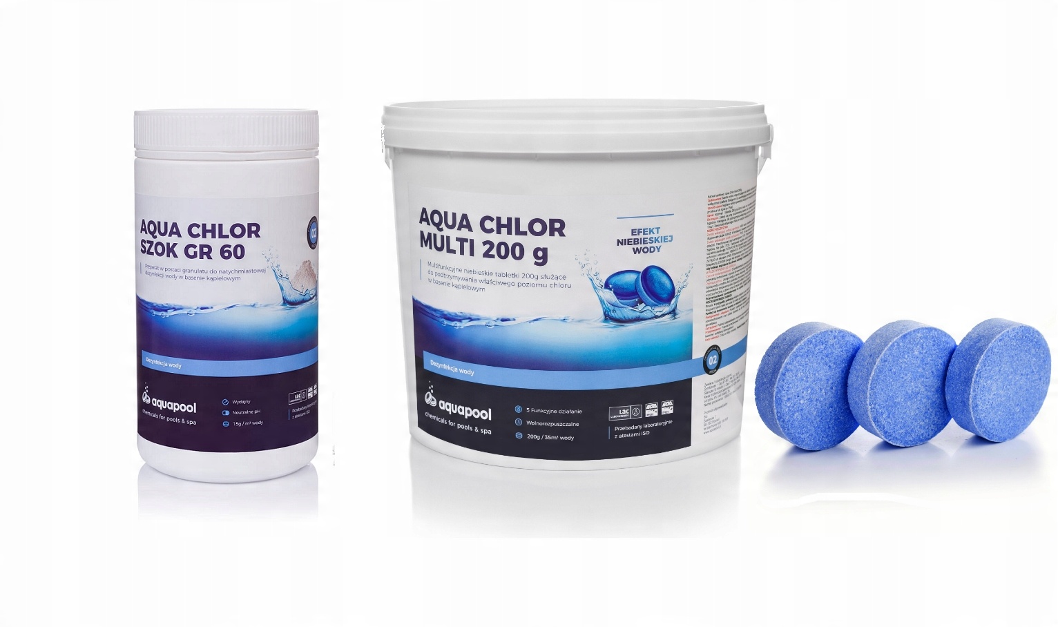 

Multitabletki Blue 6W1 200g 5kg + Chlor Szok 1kg