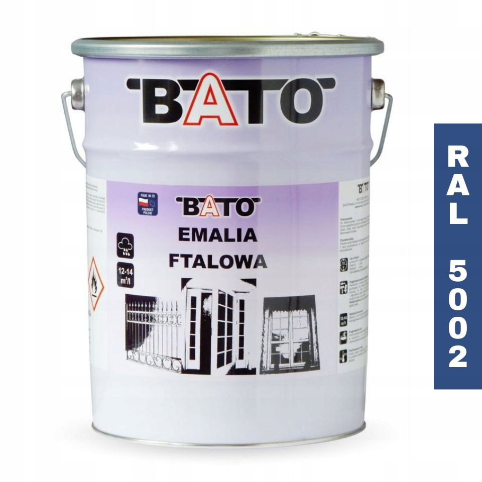 Ftalový smalt na dřevo Bato Barva na dřevo Ral 5002 Modrá 5L
