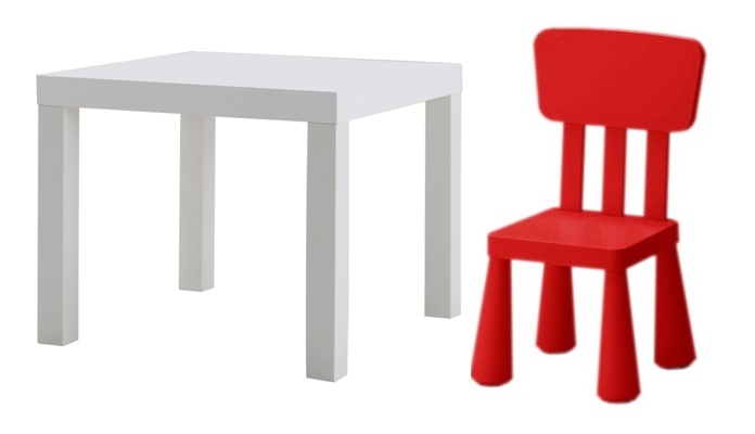 IKEA__ZESTAW__ STOLIK__ LACK + KRZESEŁKO MAMMUT__
