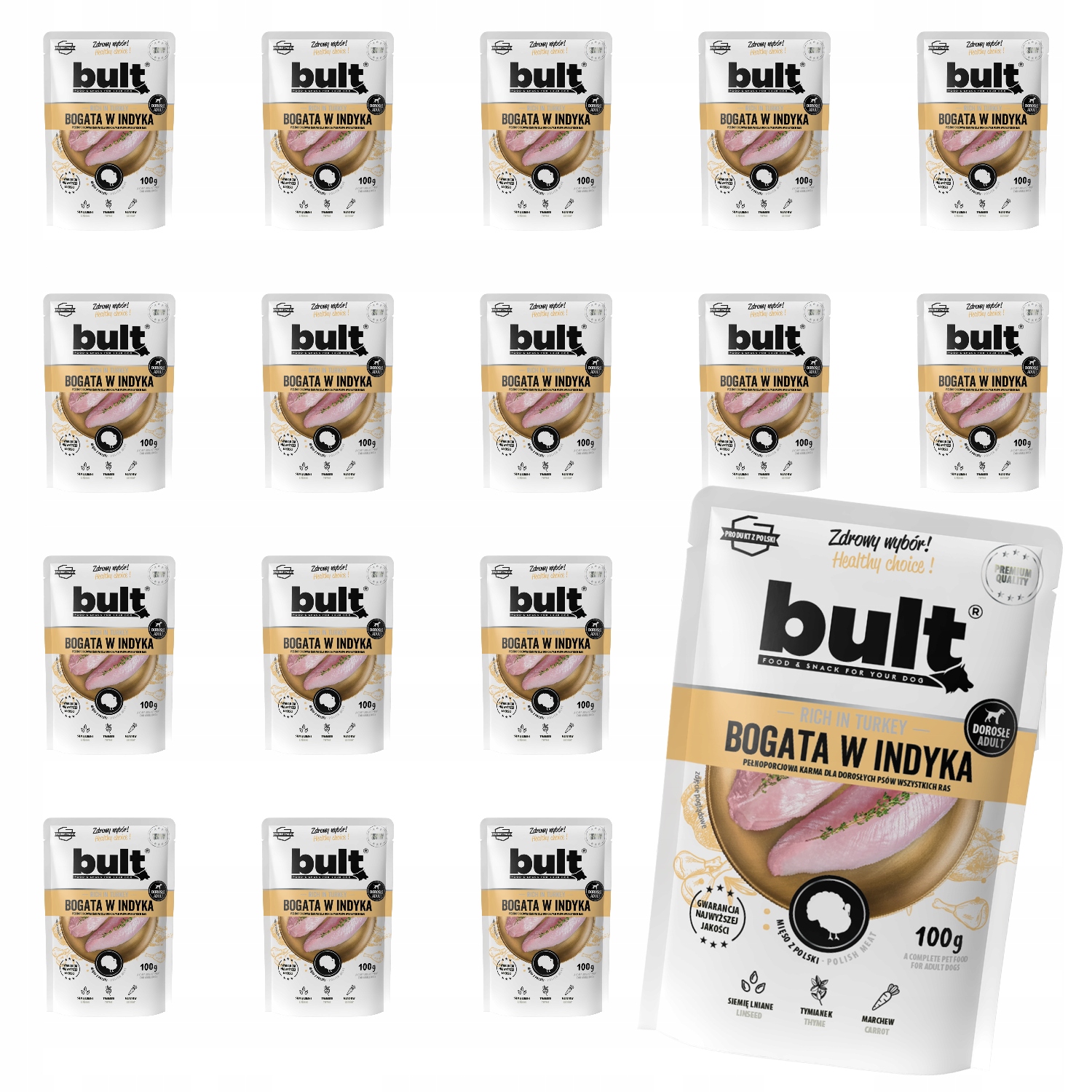 Bult vlhké krmivo pro psy Krůta sáček 20 x 100 g