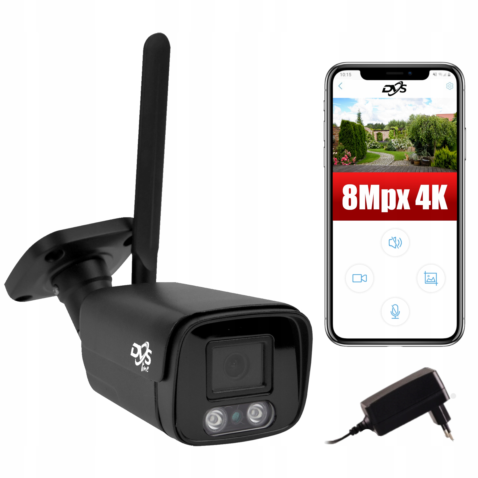 Čierna vonkajšia bezdrôtová Ip kamera WiFi Smart Dozor iOS Android App