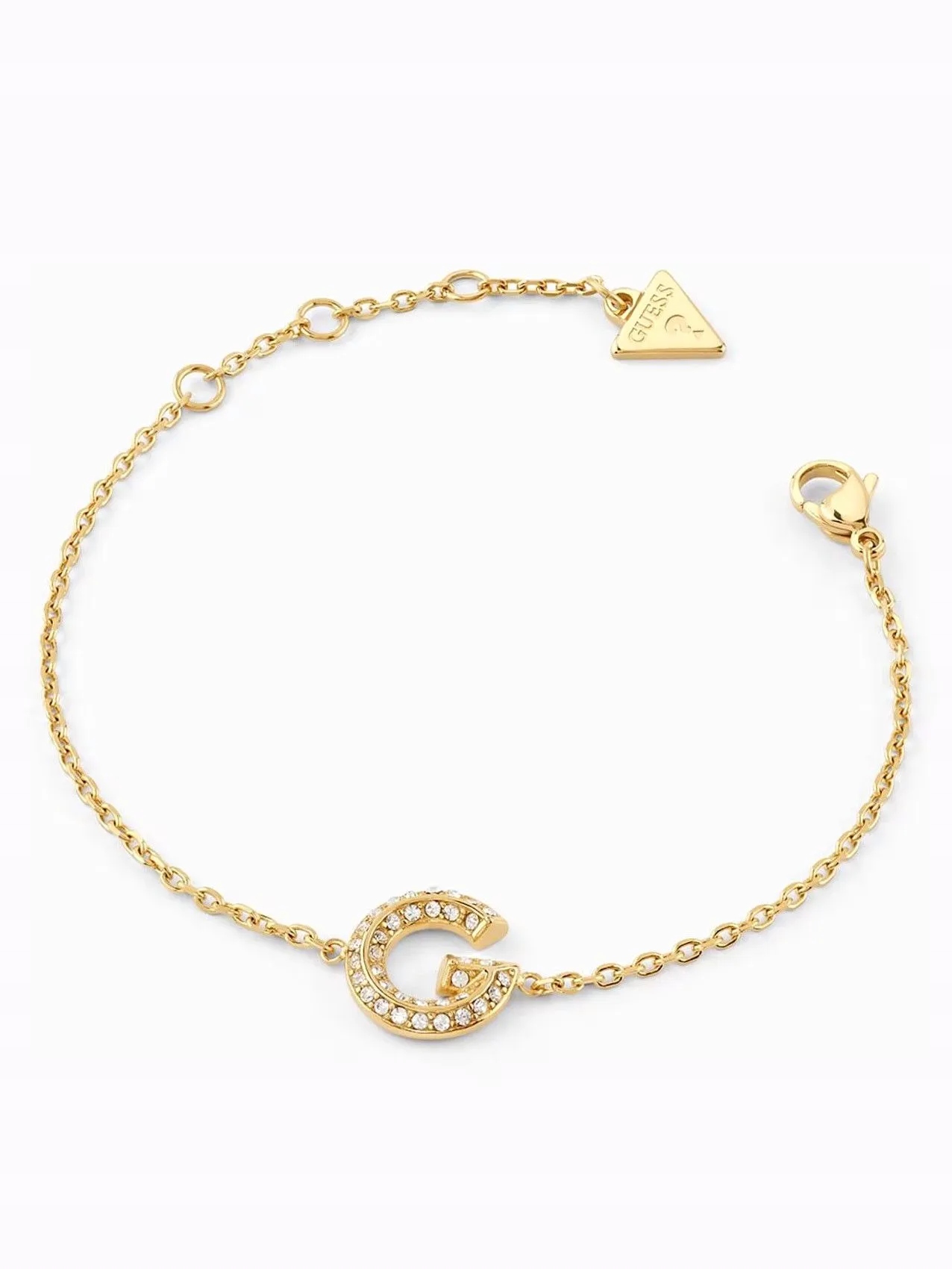 Zlatý náramek Guess s písmenem G Crystal JUBB05442JW (s)