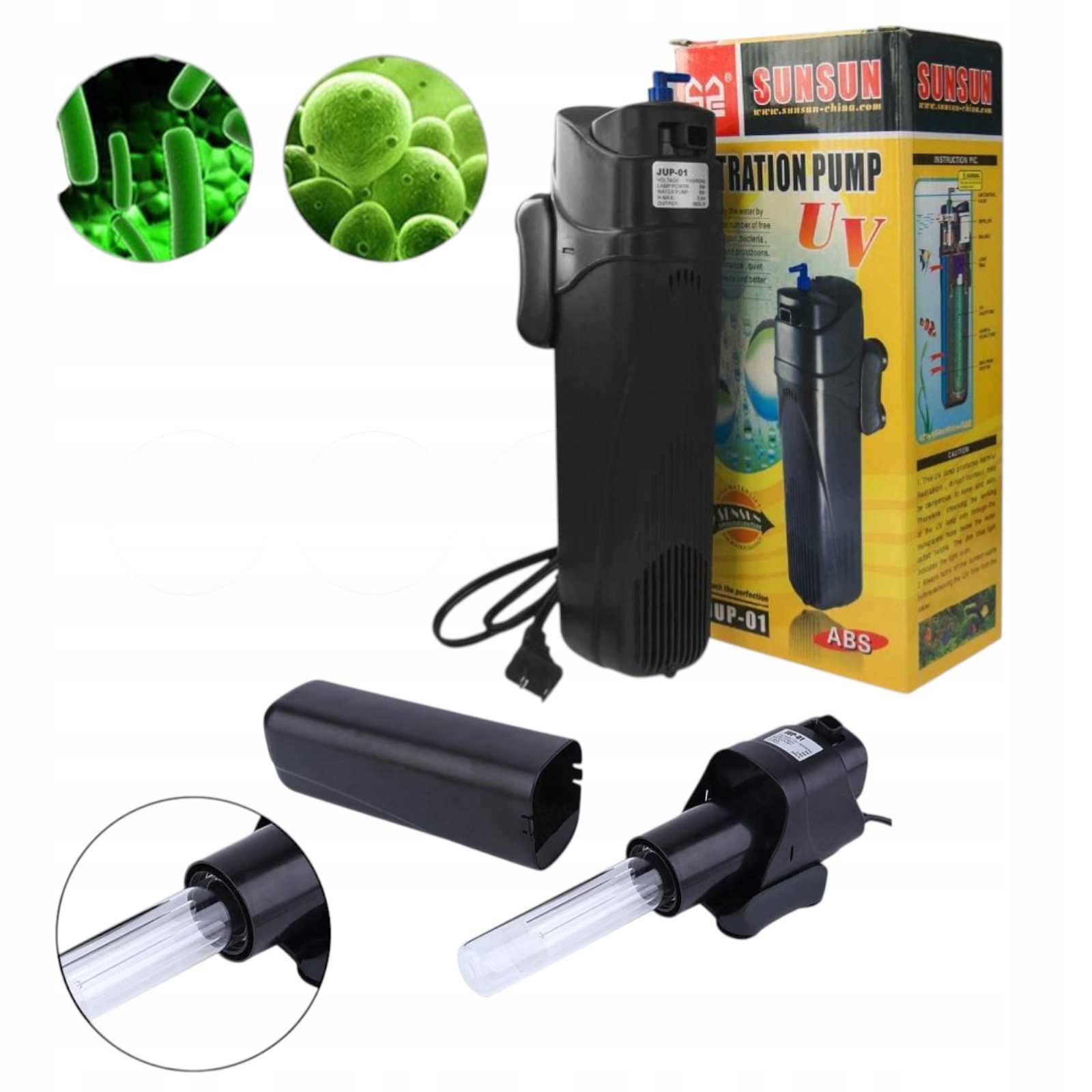 Filtr Wewnętrzny Z Lampą Uv-c 9W Sunsun JUP-01 800l/h