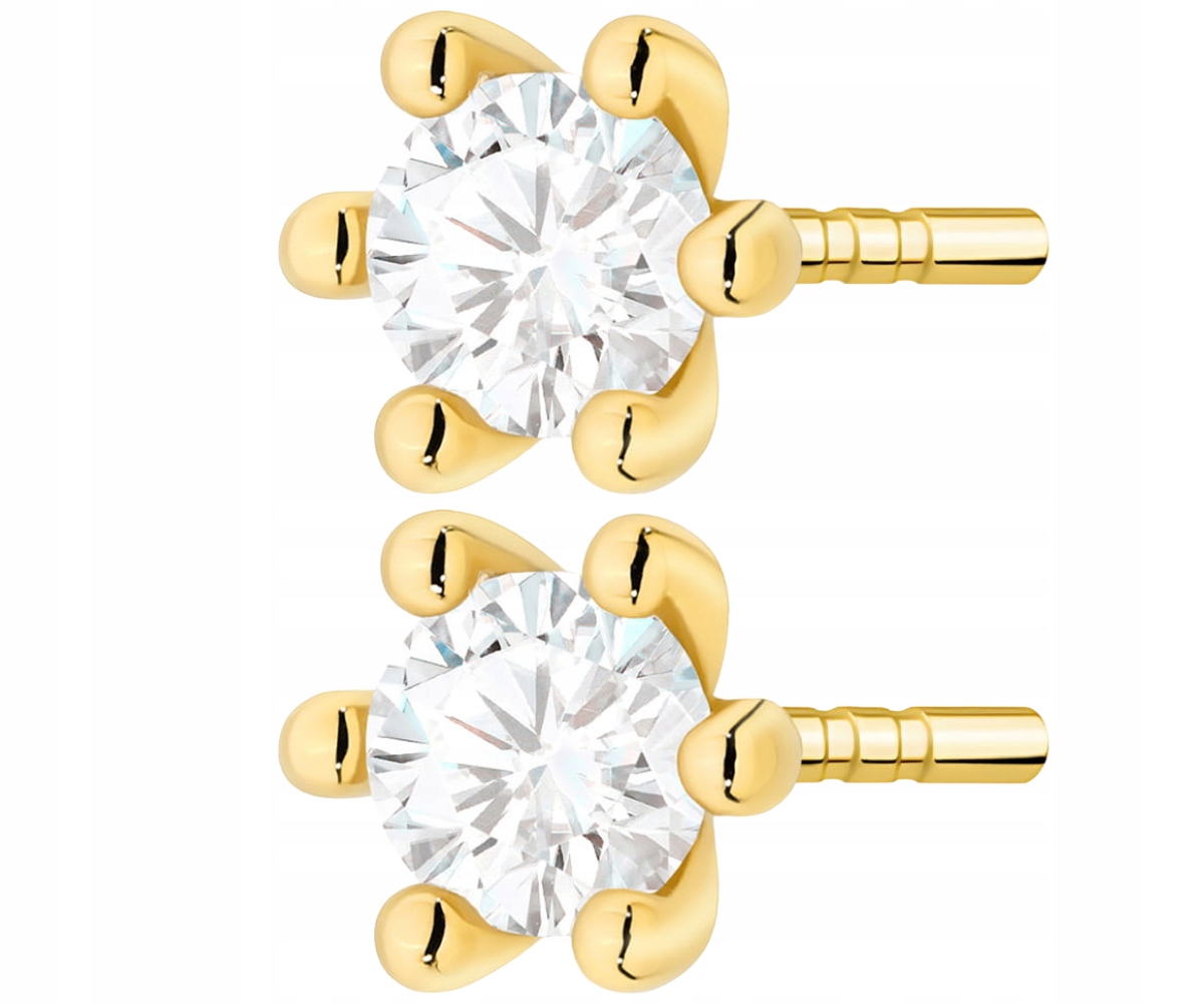 Zlaté Náušnice S Diamanty 0,30 Ct 14K Gravírování Dárek