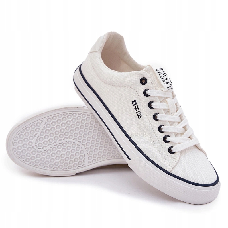 Nízké Pánské Látkové Klasické Tenisky Big Star NN174017 Bílé 41