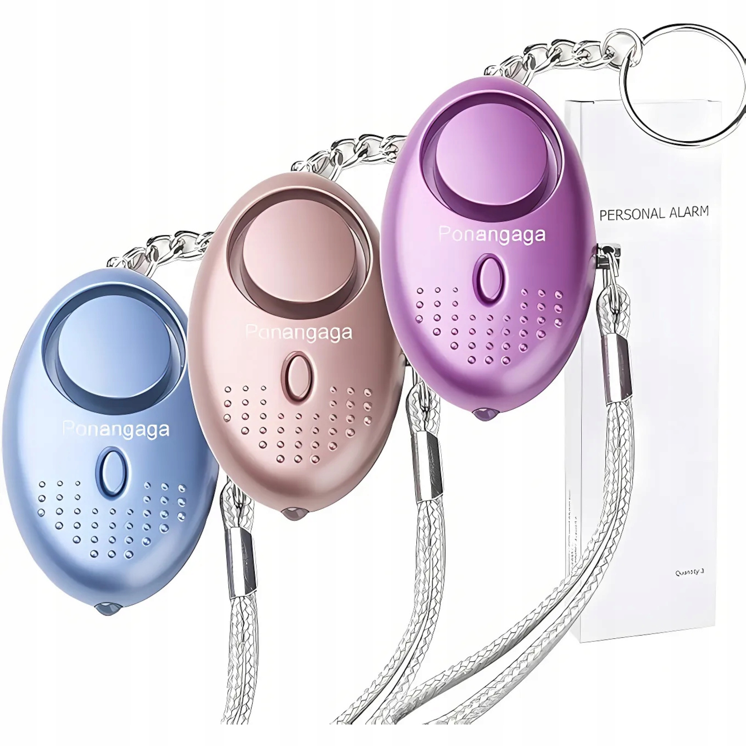 Alarm osobisty 3 szt. 140 dB z latarką Led