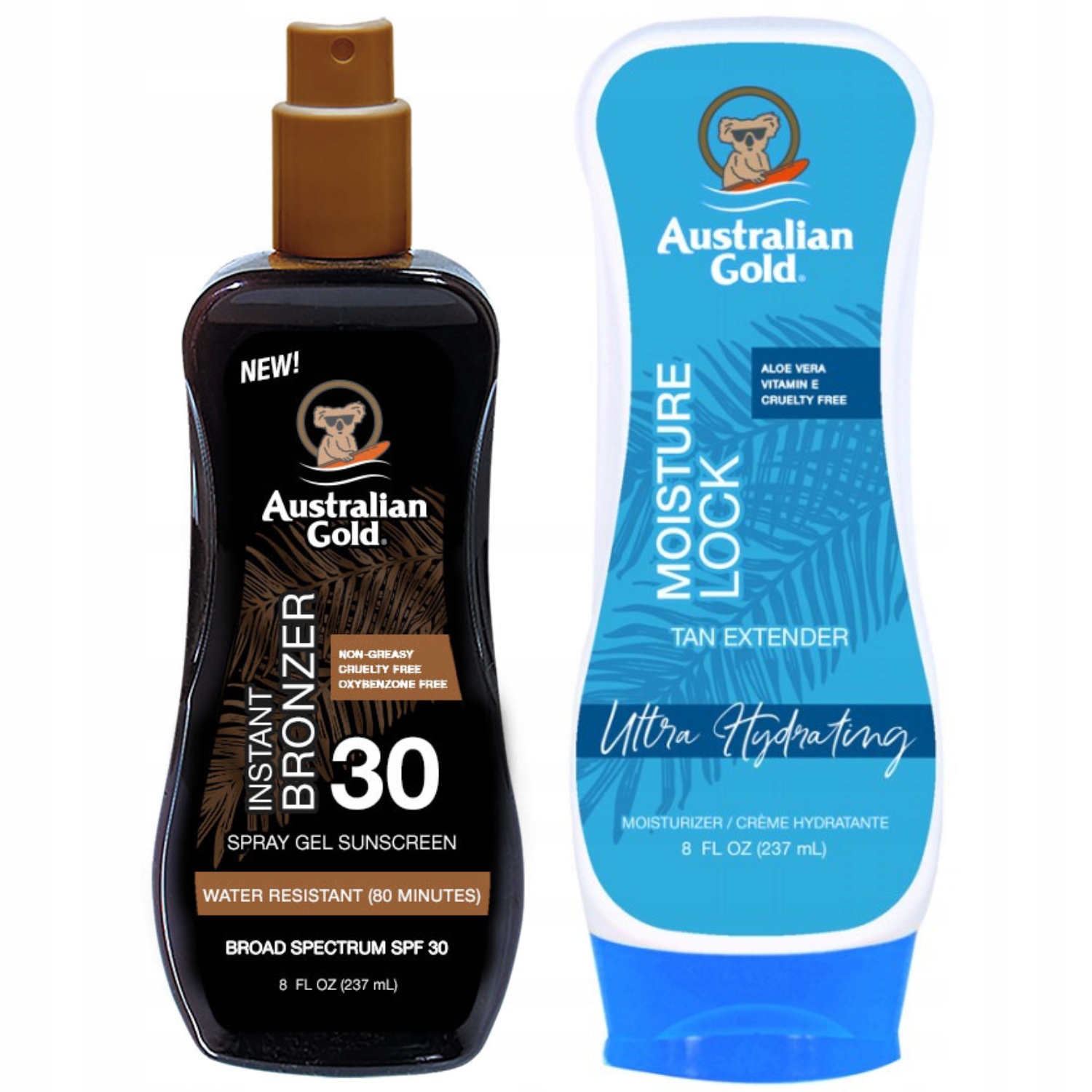 Australian Gold Gel Ve Spreji s bronzerem SPF30 Moisture Lock 237 ml