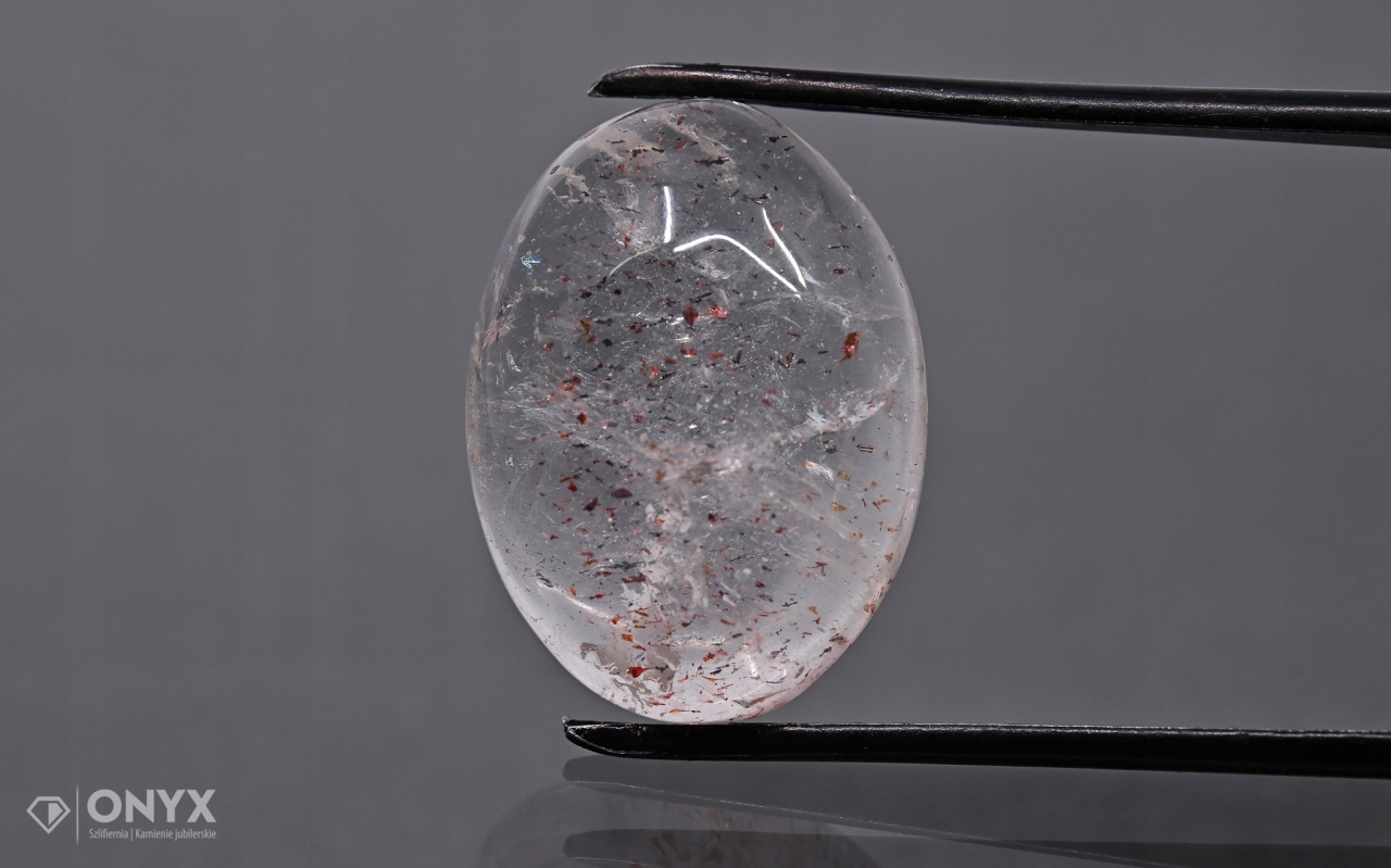 Jahodový křemen kabošon ovál 22,5x17 mm