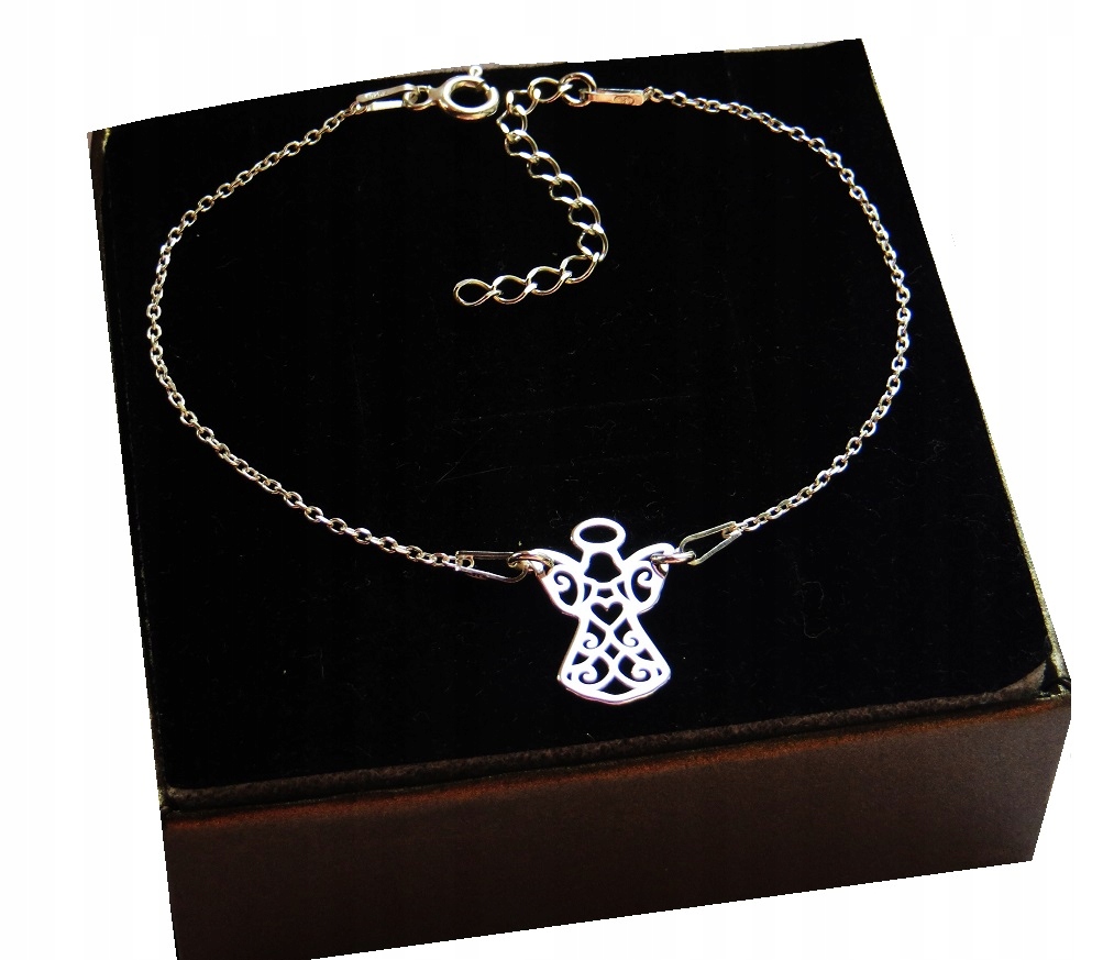 

Bransoletka srebrna Aniołek Anioł Komunia +grawer