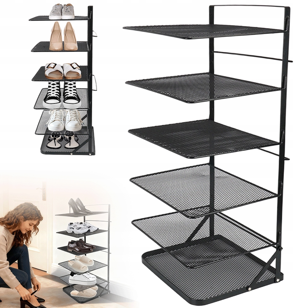 Kovový 6-ÚROVŇOVÝ Regál Na Boty, Špendlíky, Tašky Do Předsíně