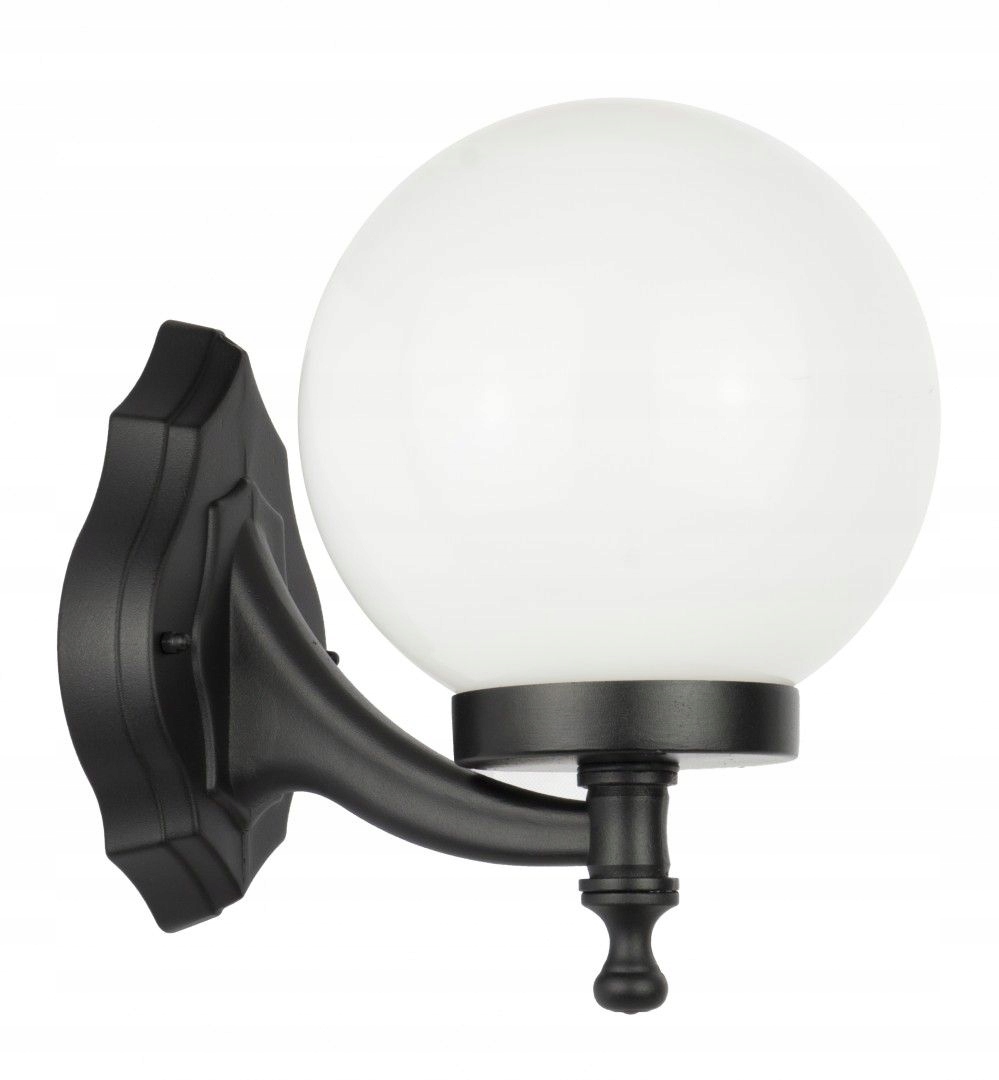 Kinkiet ogrodowy zewnętrzny lampa elewacyjna mleczna lub dymiona kula IP44