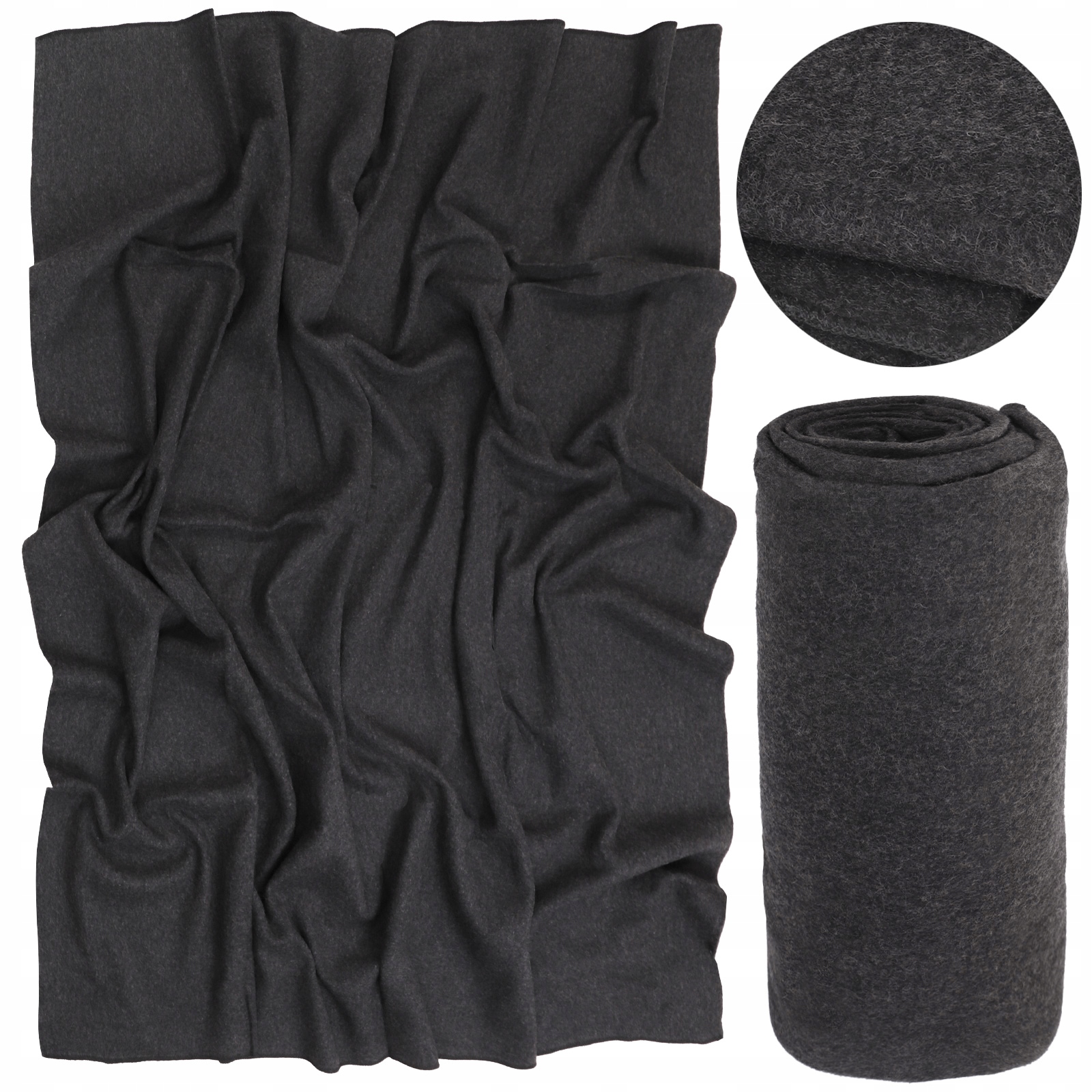 Turistická vlněná deka pro vojenské kempování 175 x 150 cm Mil-tec Grafitová