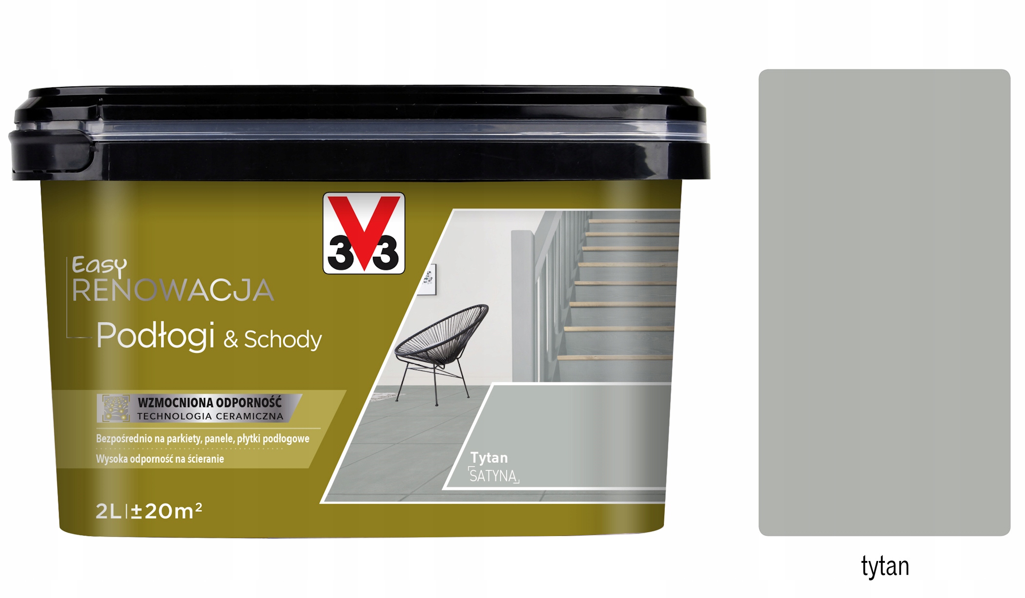V33 Barva renovacia Podlahy A Schody 2 L Titan satén