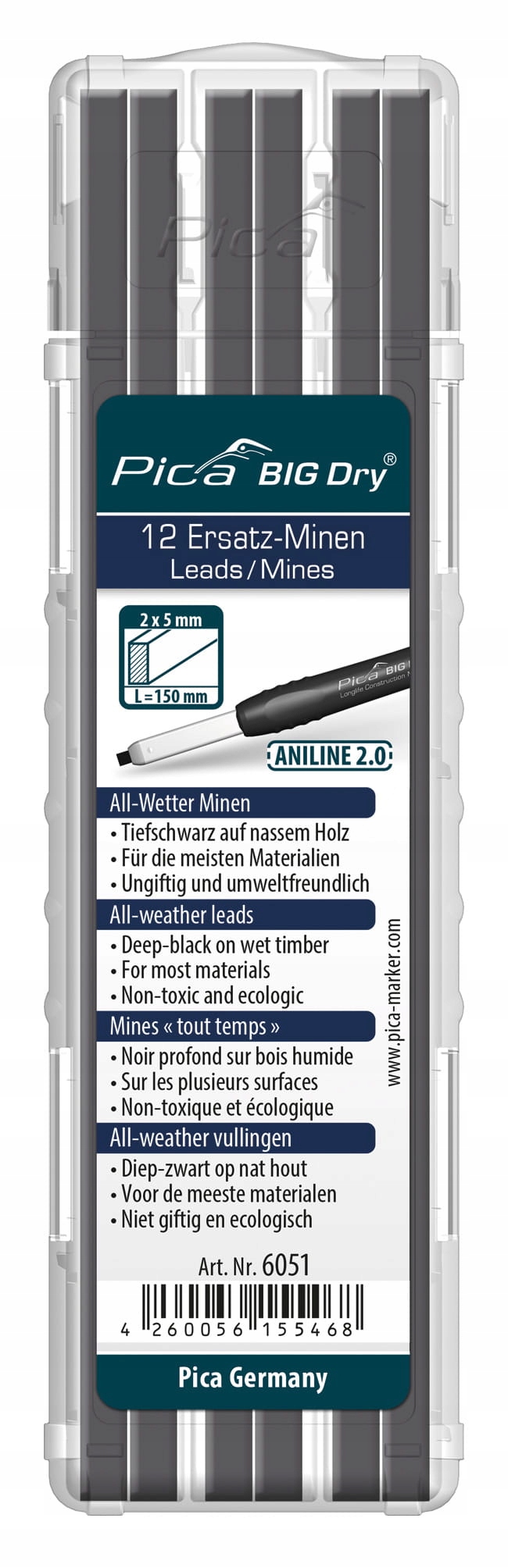 

Pica Big Dry 6051 Wkłady znacznika Aniline Grafit