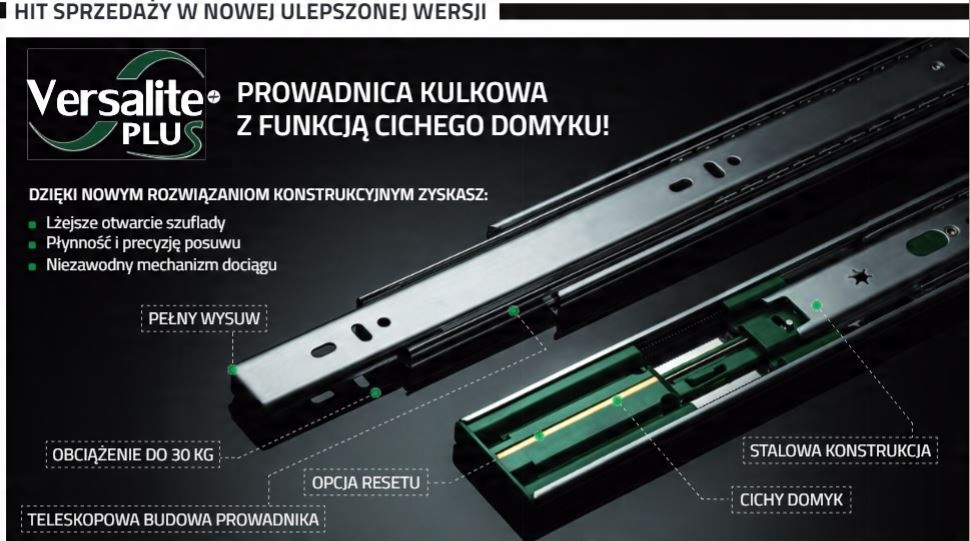 

Prowadnica kulkowa Versalite Plus Domyk 500 Gtv